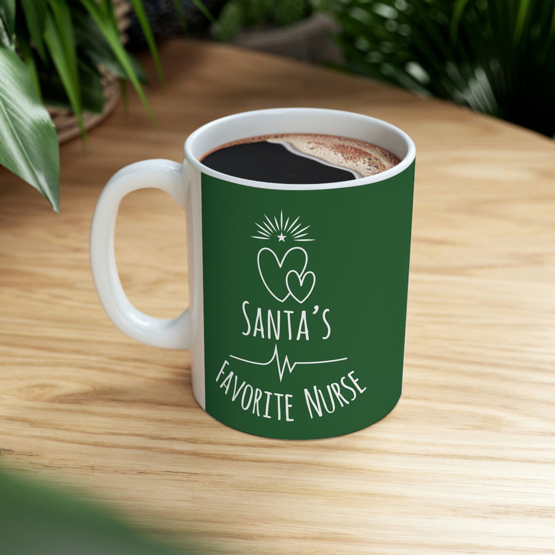 Santa`s Favorite Nurse Christmas is Coming Ceramic Mug 11oz Ichaku [Perfect Gifts Selection]