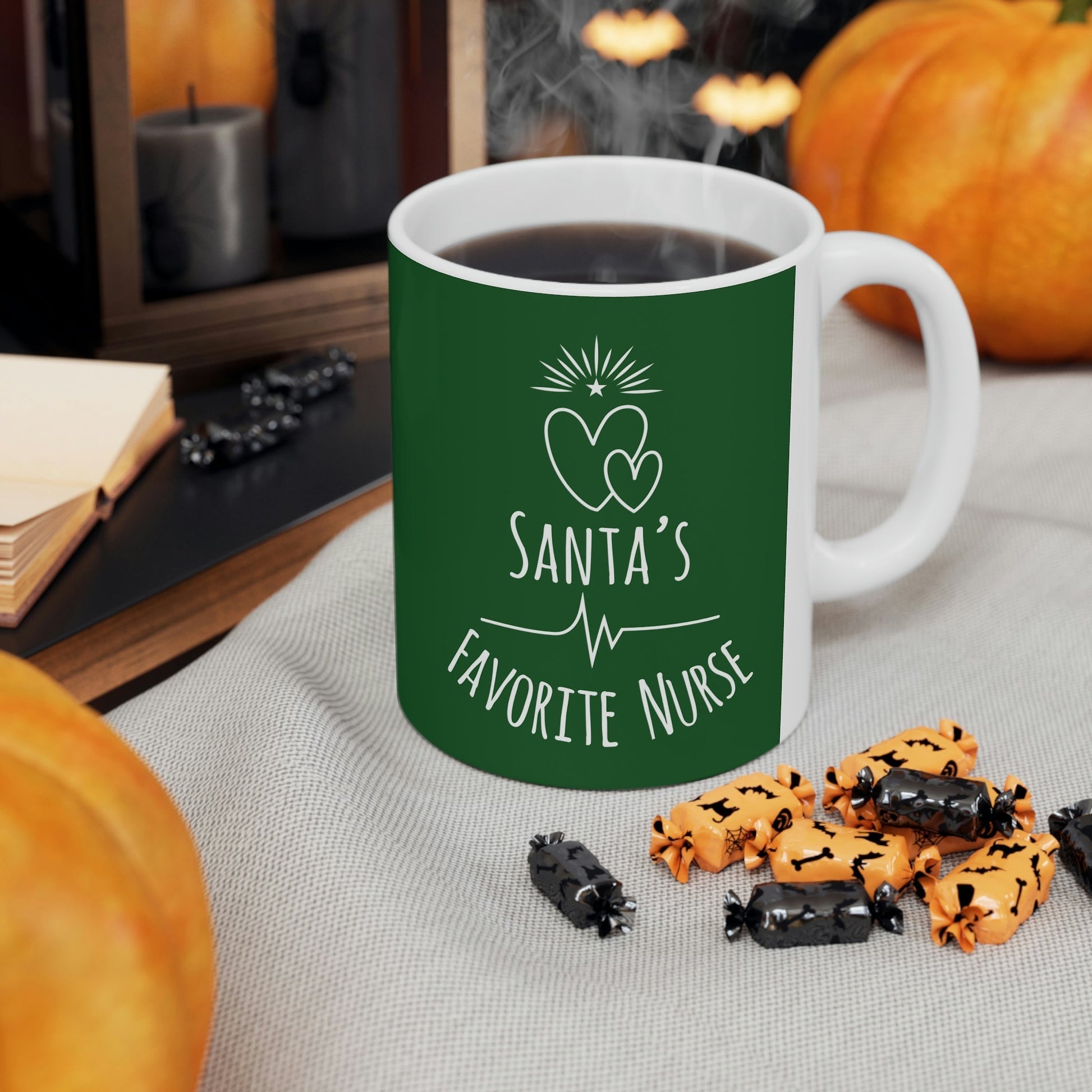 Santa`s Favorite Nurse Christmas is Coming Ceramic Mug 11oz Ichaku [Perfect Gifts Selection]