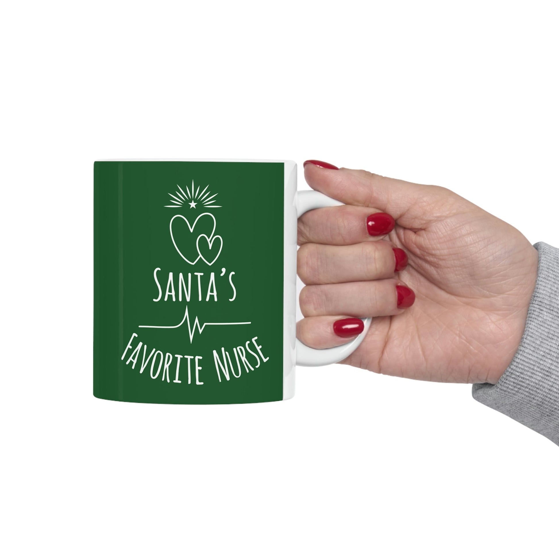 Santa`s Favorite Nurse Christmas is Coming Ceramic Mug 11oz Ichaku [Perfect Gifts Selection]