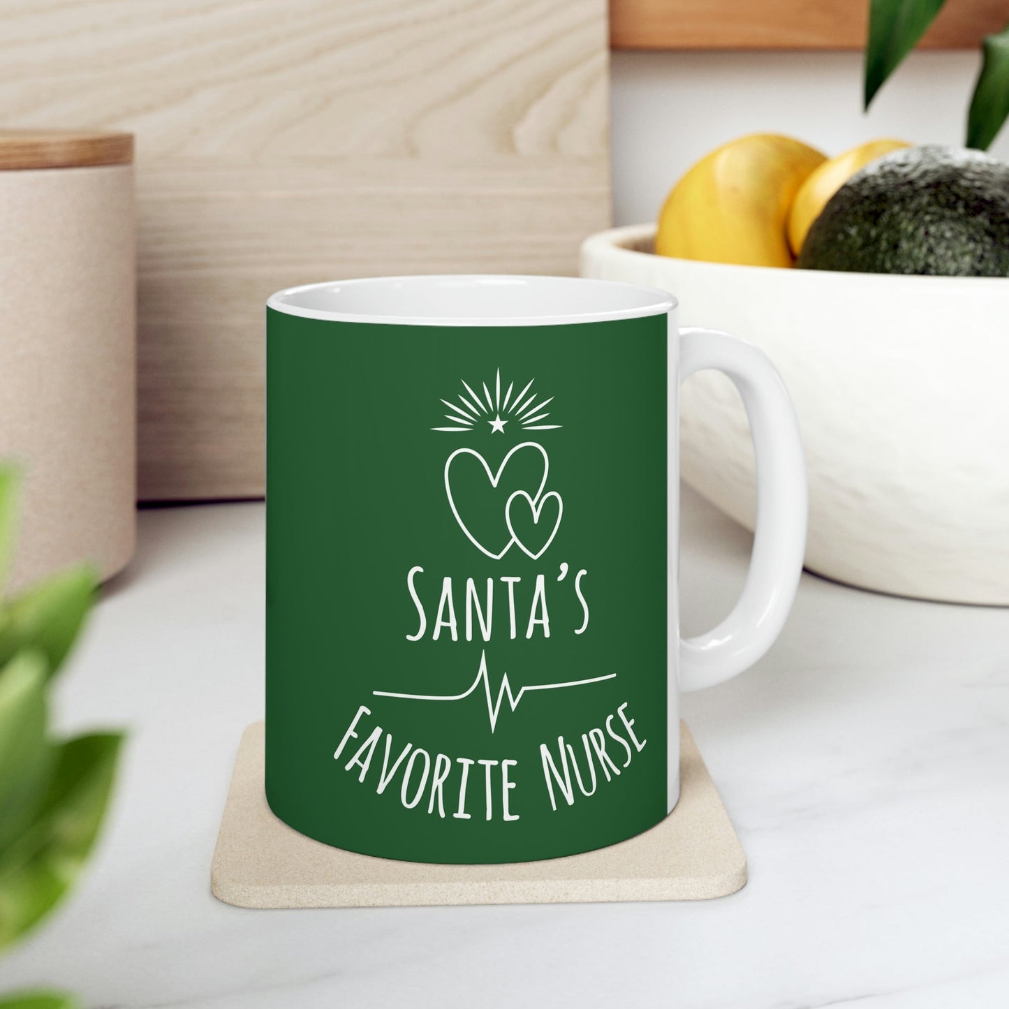 Santa`s Favorite Nurse Christmas is Coming Ceramic Mug 11oz Ichaku [Perfect Gifts Selection]