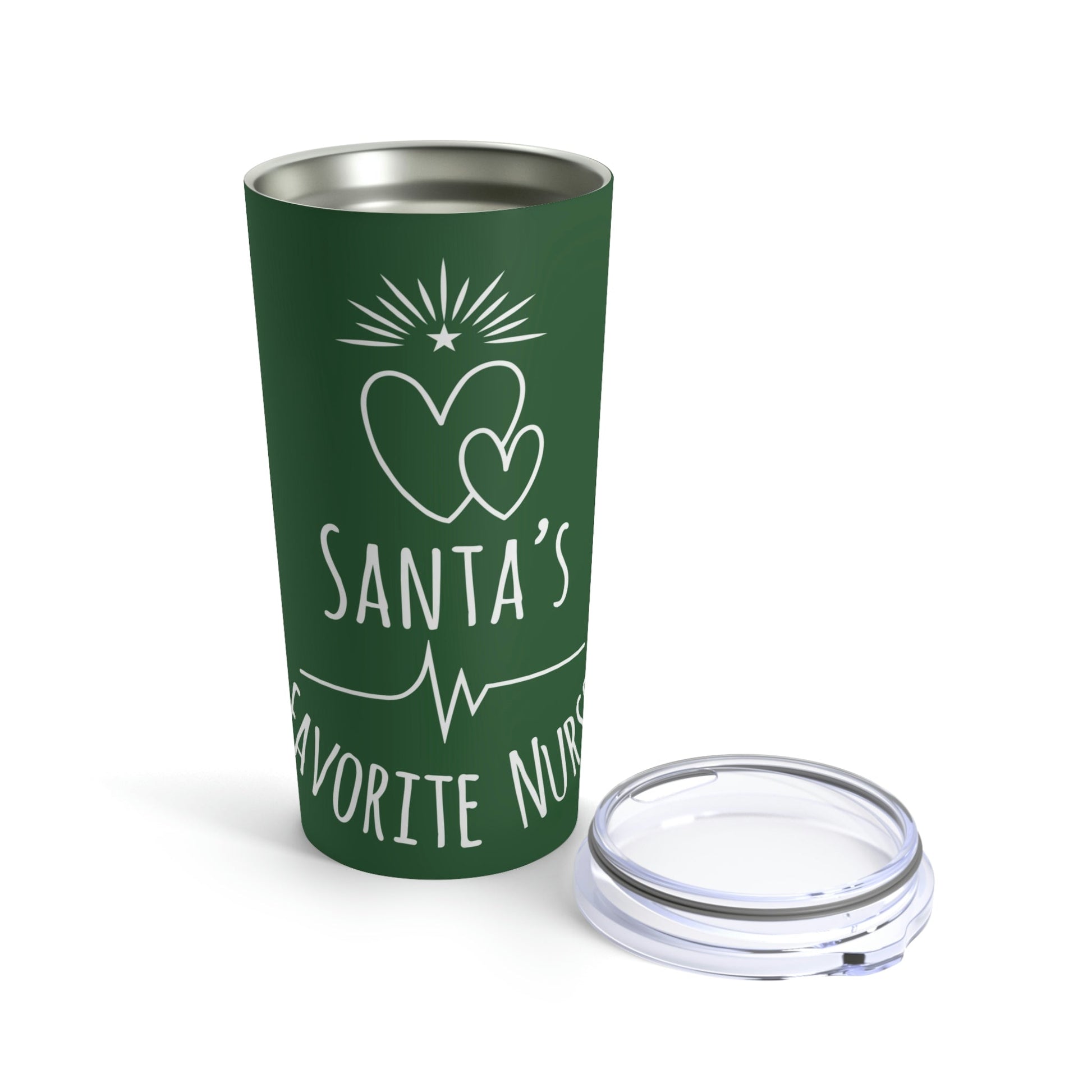 Santa`s Favorite Nurse Christmas is Coming Stainless Steel Hot or Cold Vacuum Tumbler 20oz Ichaku [Perfect Gifts Selection]