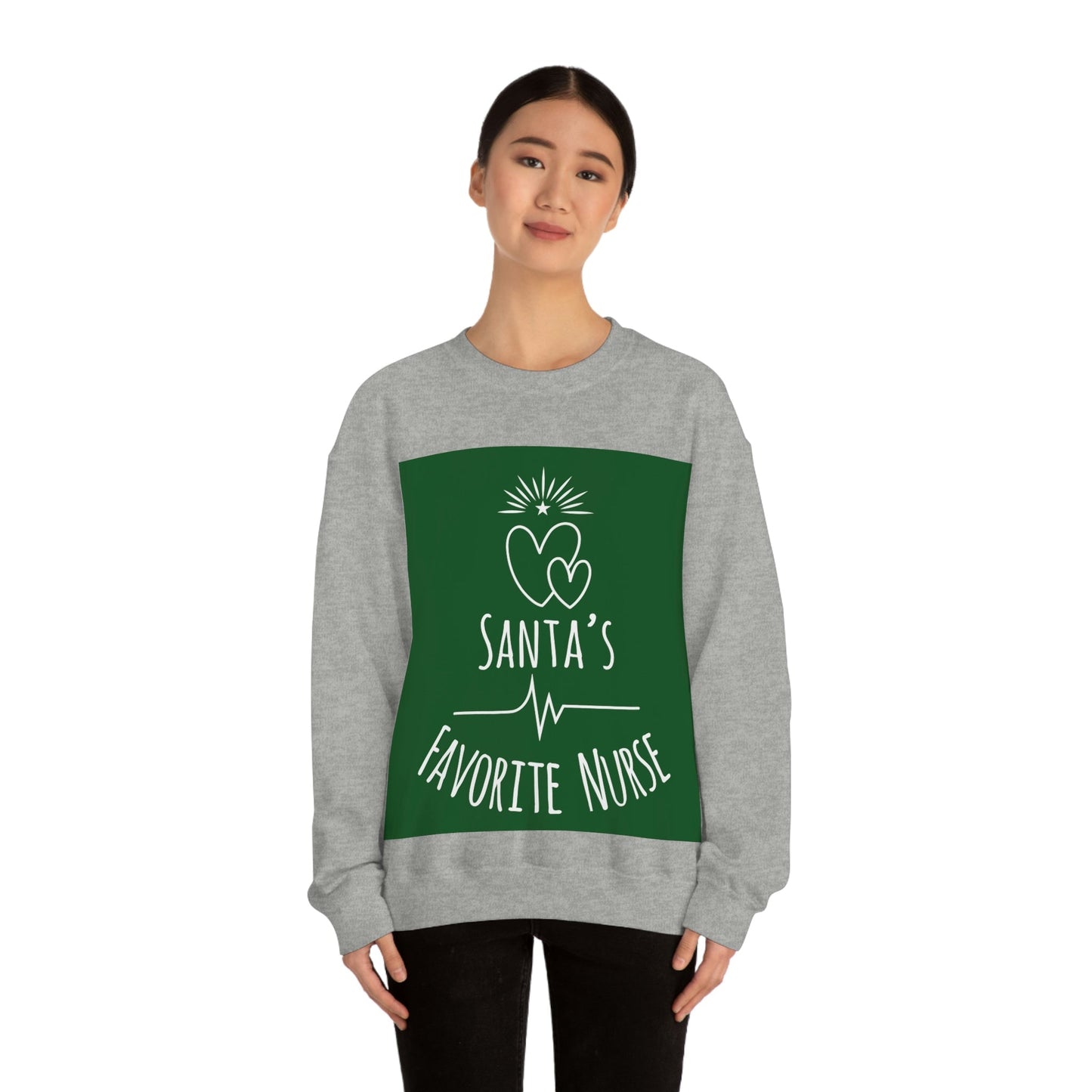 Santa`s Favorite Nurse Christmas is Coming Unisex Heavy Blend™ Crewneck Sweatshirt Ichaku [Perfect Gifts Selection]