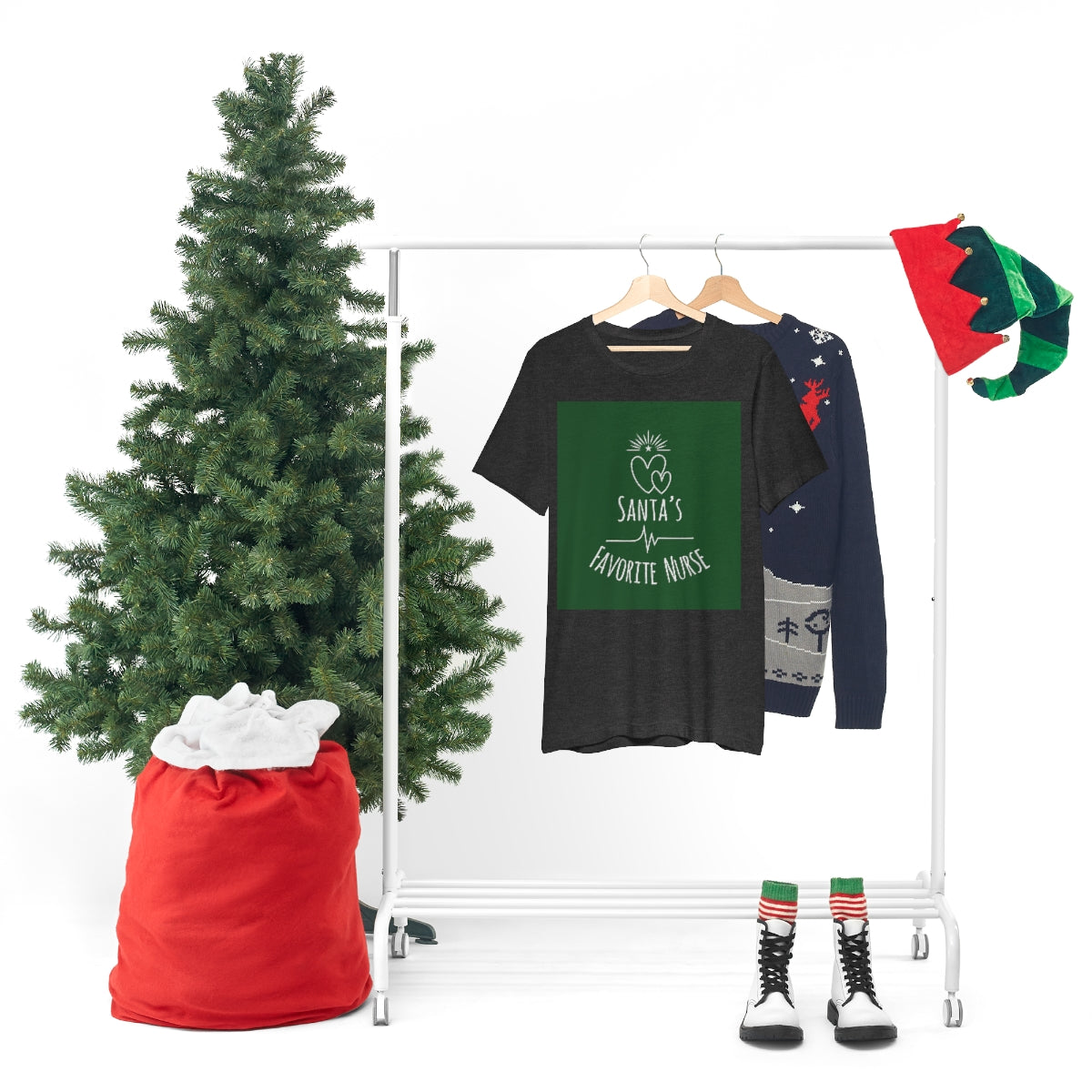 Santa`s Favorite Nurse Christmas is Coming Unisex Jersey Short Sleeve T-Shirt Ichaku [Perfect Gifts Selection]