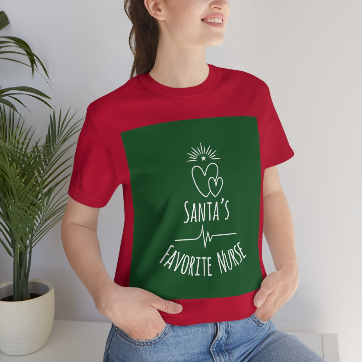 Santa`s Favorite Nurse Christmas is Coming Unisex Jersey Short Sleeve T-Shirt Ichaku [Perfect Gifts Selection]