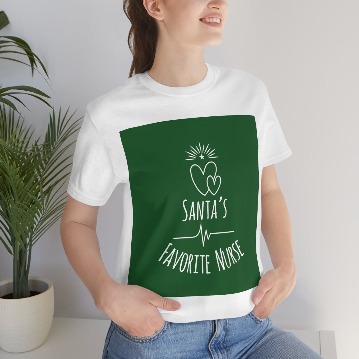 Santa`s Favorite Nurse Christmas is Coming Unisex Jersey Short Sleeve T-Shirt Ichaku [Perfect Gifts Selection]