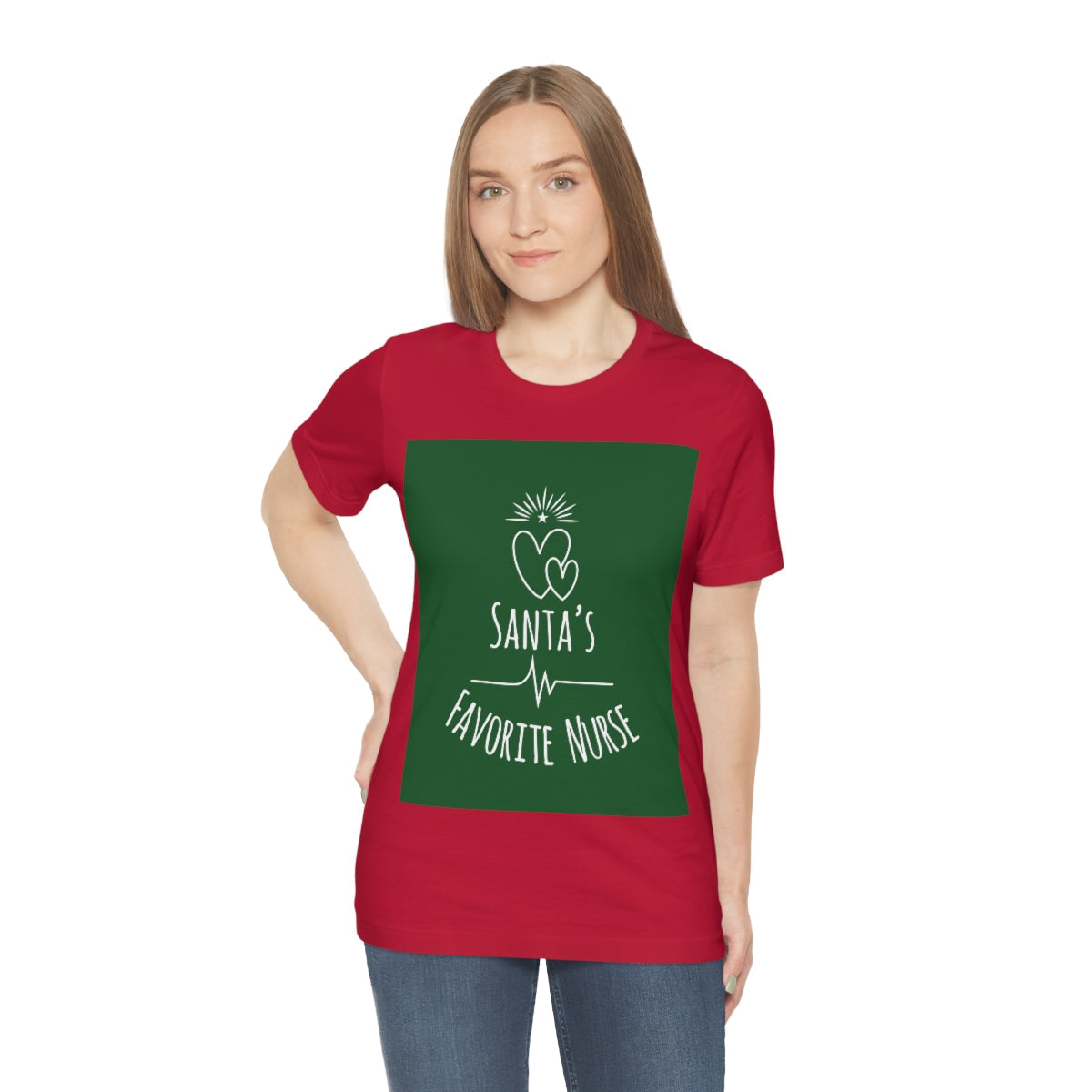 Santa`s Favorite Nurse Christmas is Coming Unisex Jersey Short Sleeve T-Shirt Ichaku [Perfect Gifts Selection]