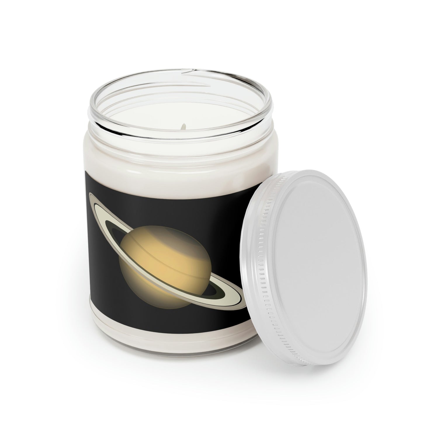 Saturn Planet Solar System Astronomy Science Scented Candle, Up to 60h, Soy Wax, 9oz Ichaku [Perfect Gifts Selection]