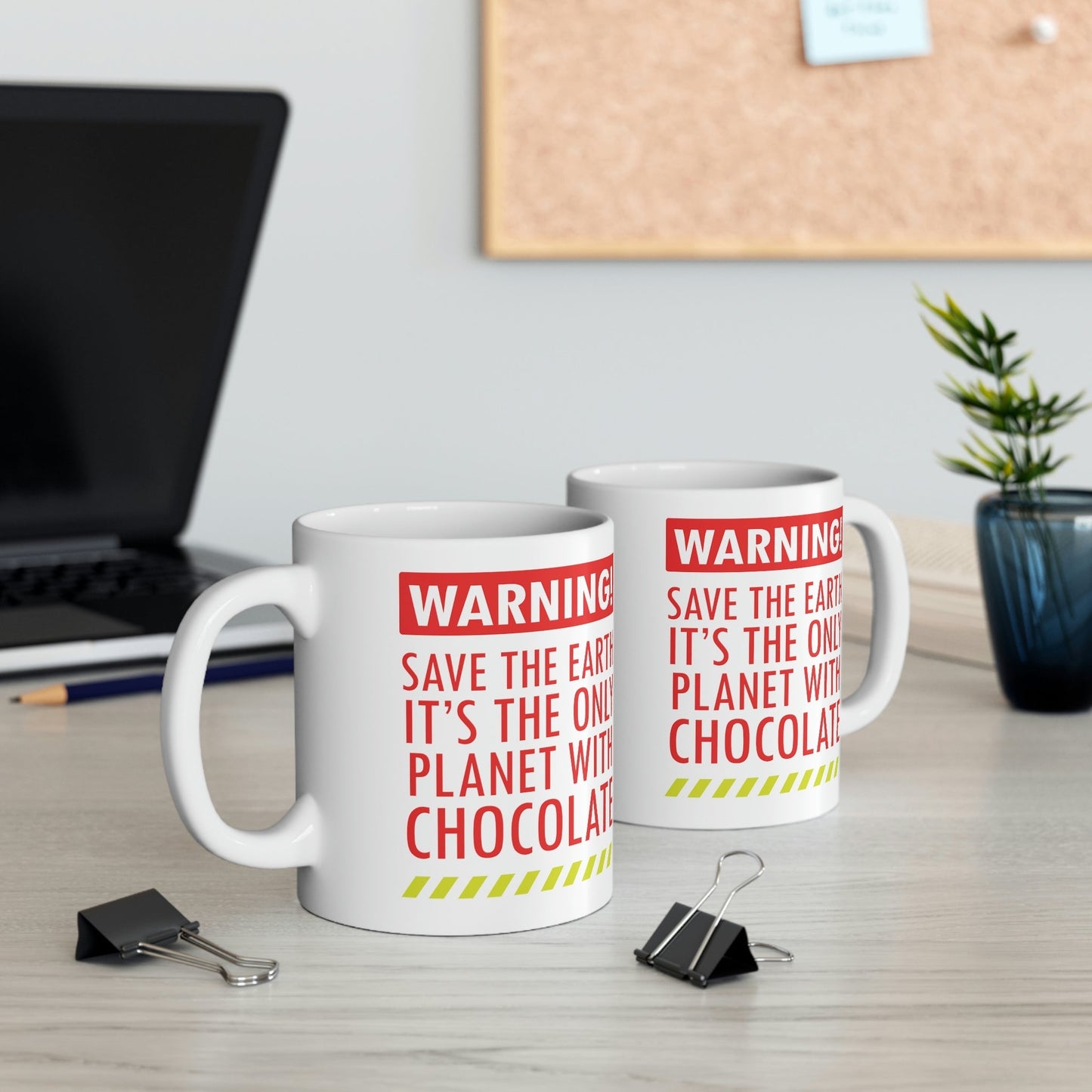 Save the Earth it's the Only Planet with Chocolate Ceramic Mug 11oz Ichaku [Perfect Gifts Selection]