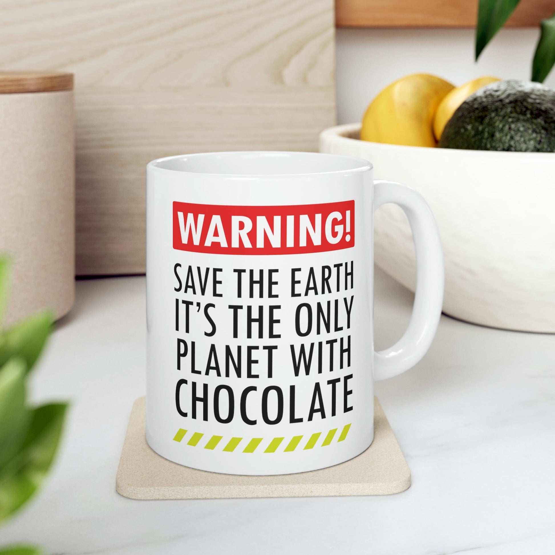 Save the Earth it's the Only Planet with Chocolate Ceramic Mug 11oz Ichaku [Perfect Gifts Selection]