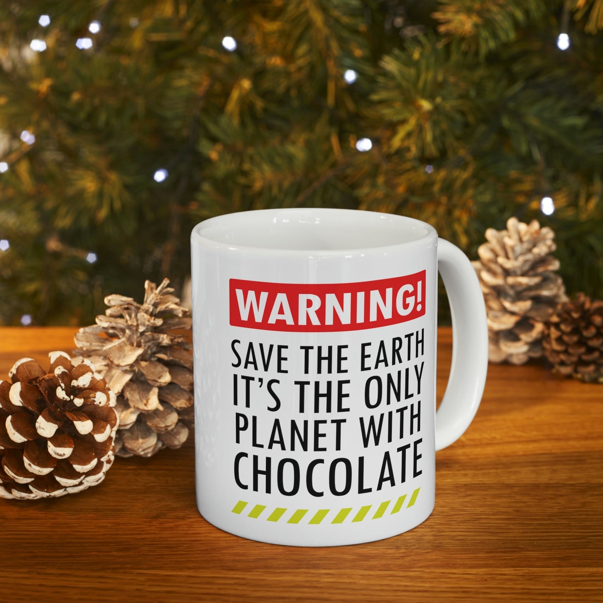 Save the Earth it's the Only Planet with Chocolate Ceramic Mug 11oz Ichaku [Perfect Gifts Selection]