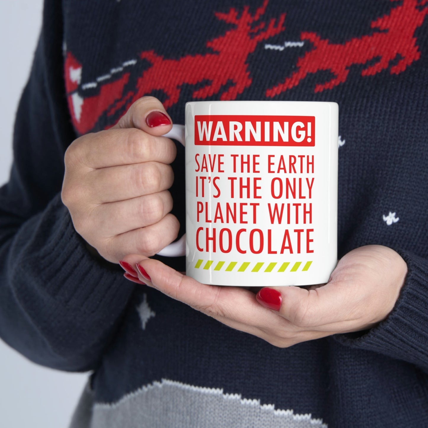 Save the Earth it's the Only Planet with Chocolate Ceramic Mug 11oz Ichaku [Perfect Gifts Selection]