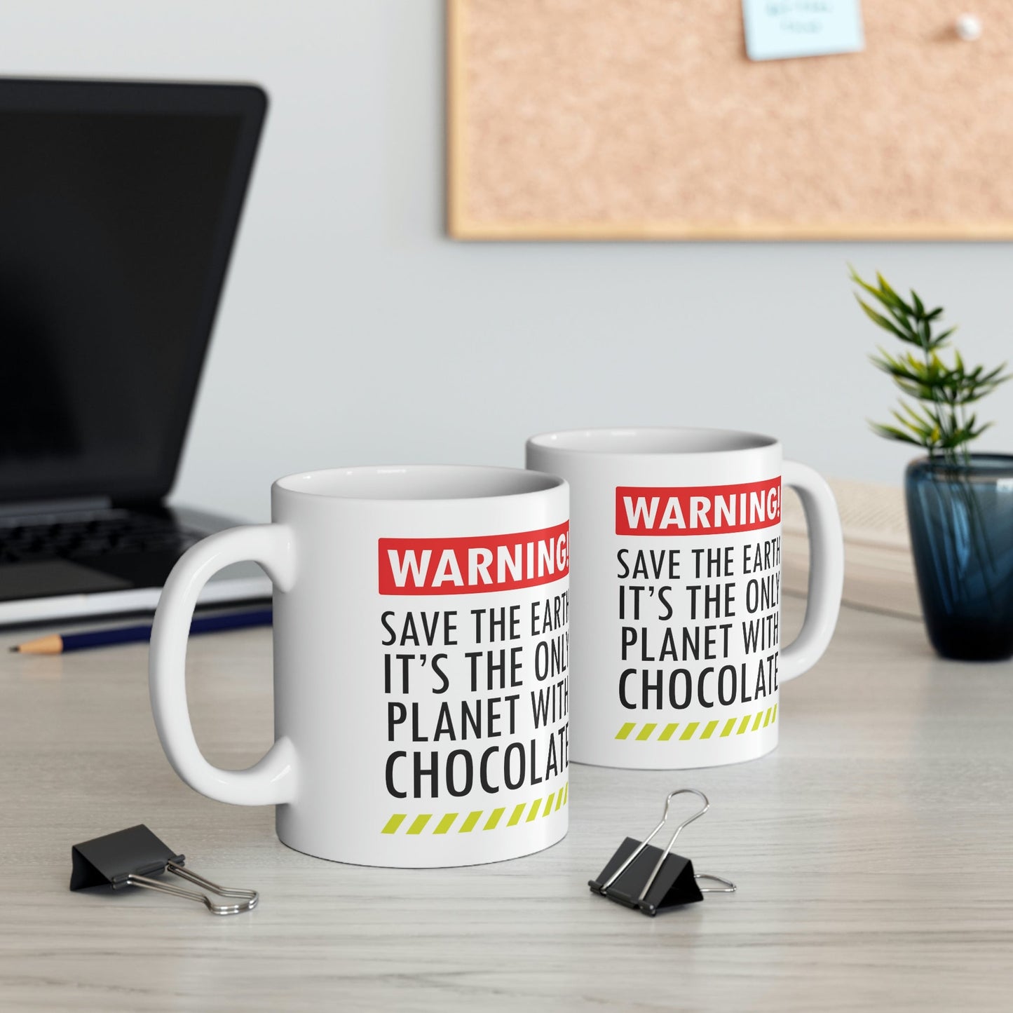 Save the Earth it's the Only Planet with Chocolate Ceramic Mug 11oz Ichaku [Perfect Gifts Selection]