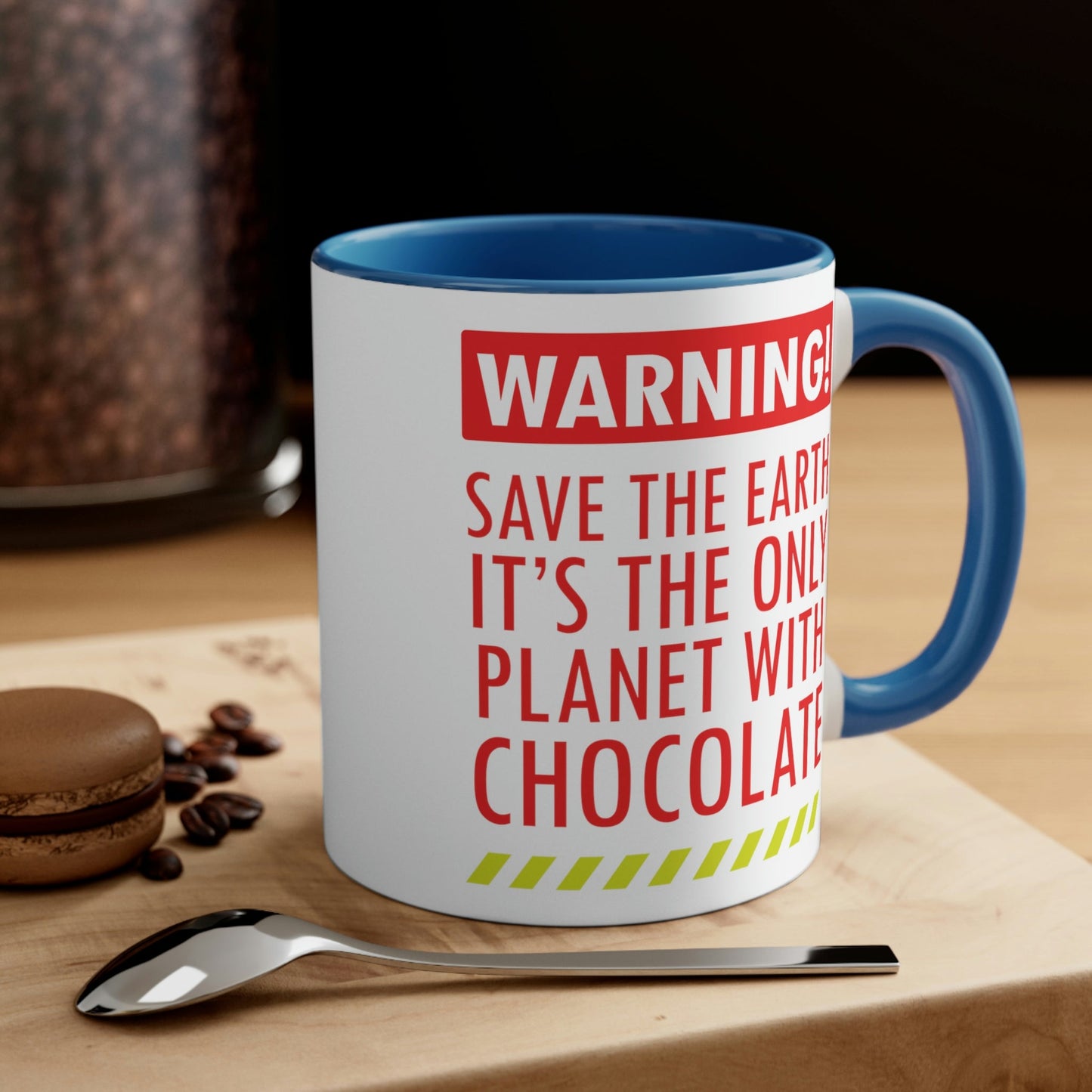 Save the Earth it's the Only Planet with Chocolate Classic Accent Coffee Mug 11oz Ichaku [Perfect Gifts Selection]