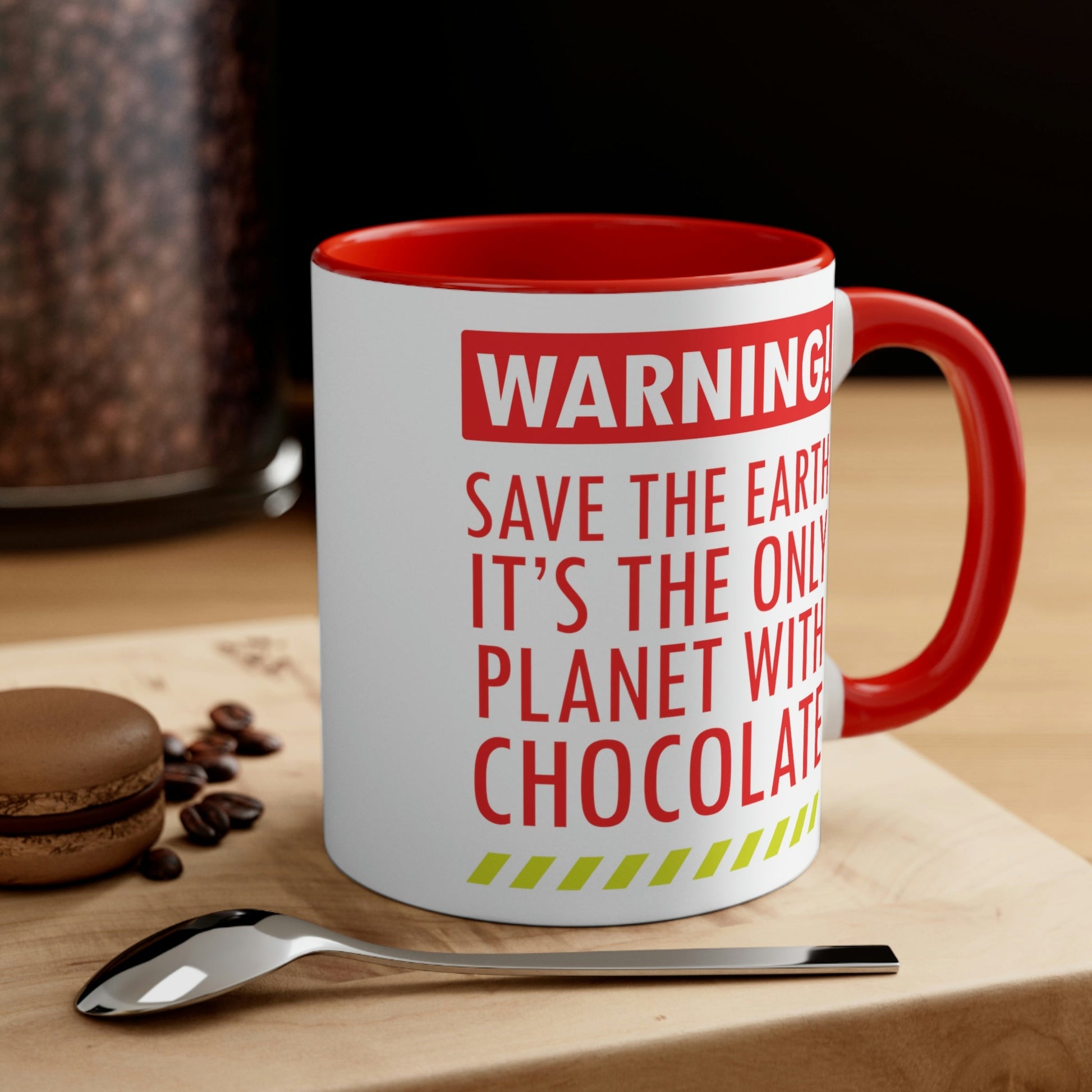 Save the Earth it's the Only Planet with Chocolate Classic Accent Coffee Mug 11oz Ichaku [Perfect Gifts Selection]