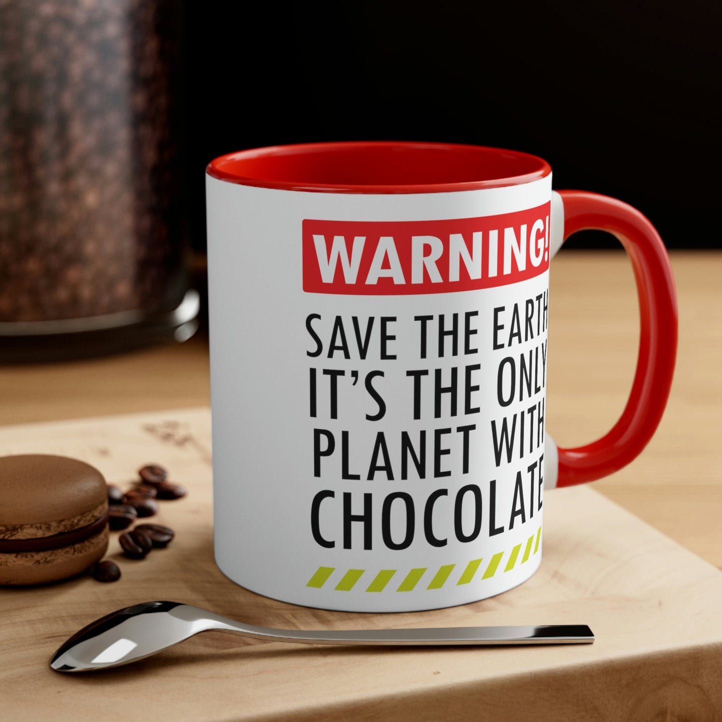 Save the Earth it's the Only Planet with Chocolate Classic Accent Coffee Mug 11oz Ichaku [Perfect Gifts Selection]