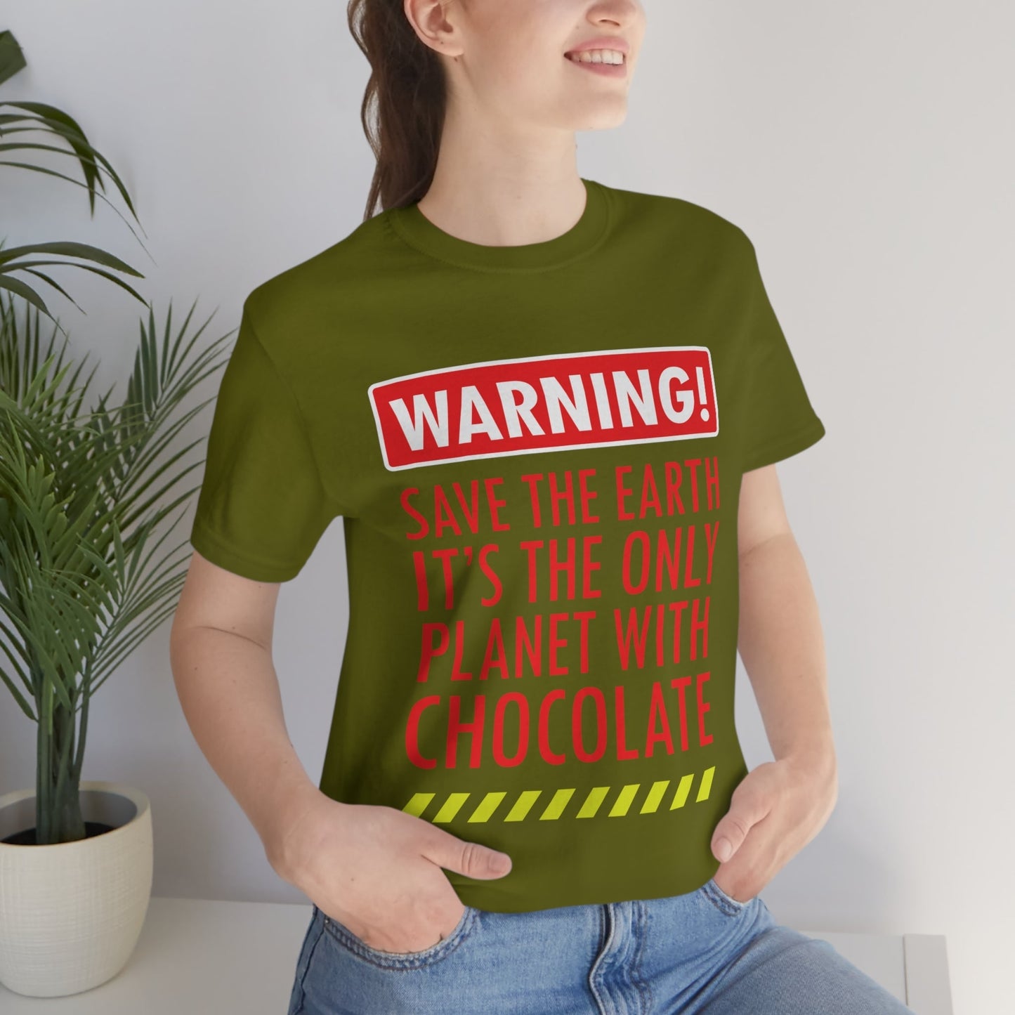 Save the Earth it's the Only Planet with Chocolate Unisex Jersey Short Sleeve T-Shirt Ichaku [Perfect Gifts Selection]