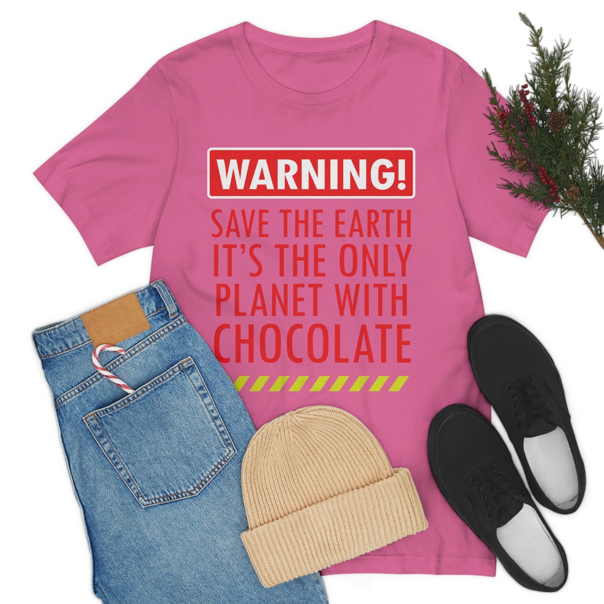 Save the Earth it's the Only Planet with Chocolate Unisex Jersey Short Sleeve T-Shirt Ichaku [Perfect Gifts Selection]