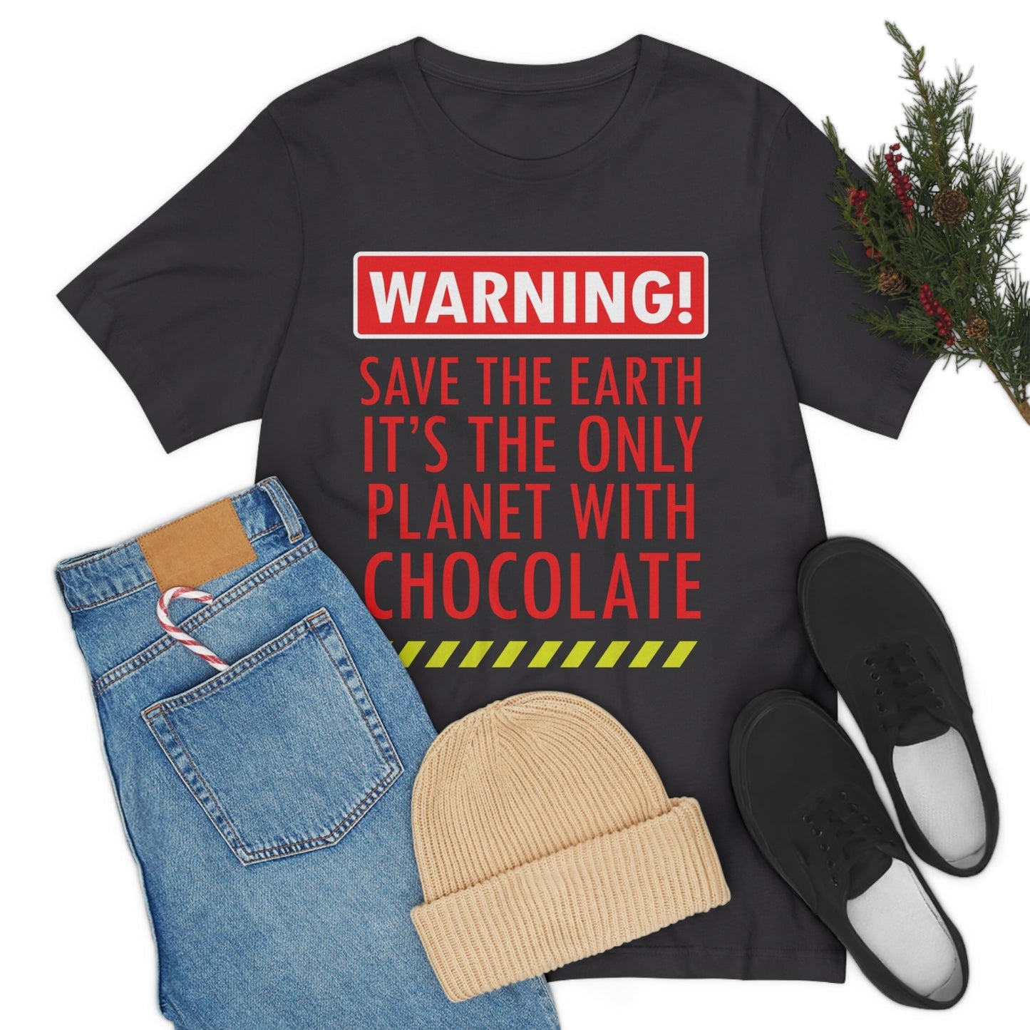 Save the Earth it's the Only Planet with Chocolate Unisex Jersey Short Sleeve T-Shirt Ichaku [Perfect Gifts Selection]