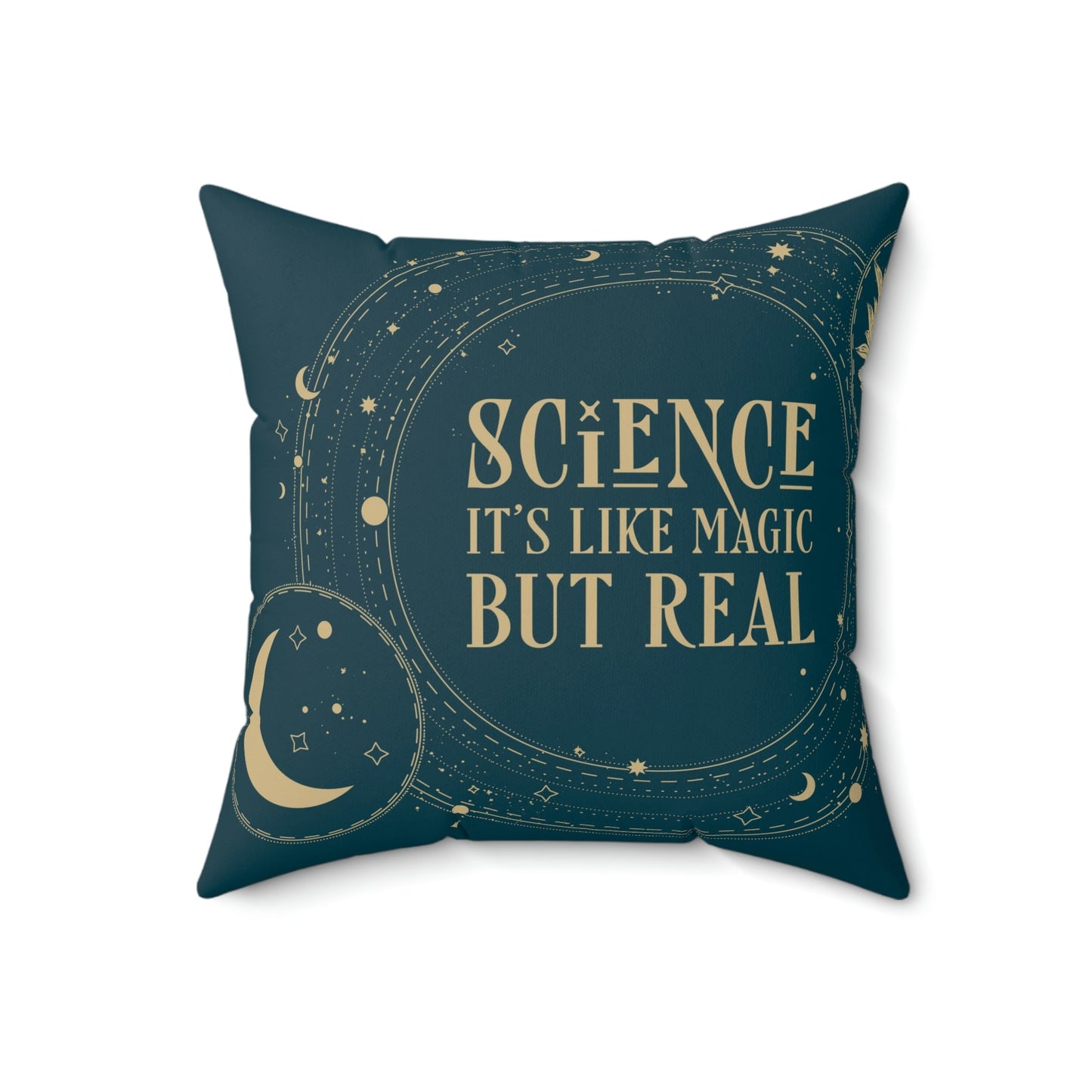 Science It's Like Magic But Real Quotes Humor Art Spun Polyester Square Pillow Ichaku [Perfect Gifts Selection]