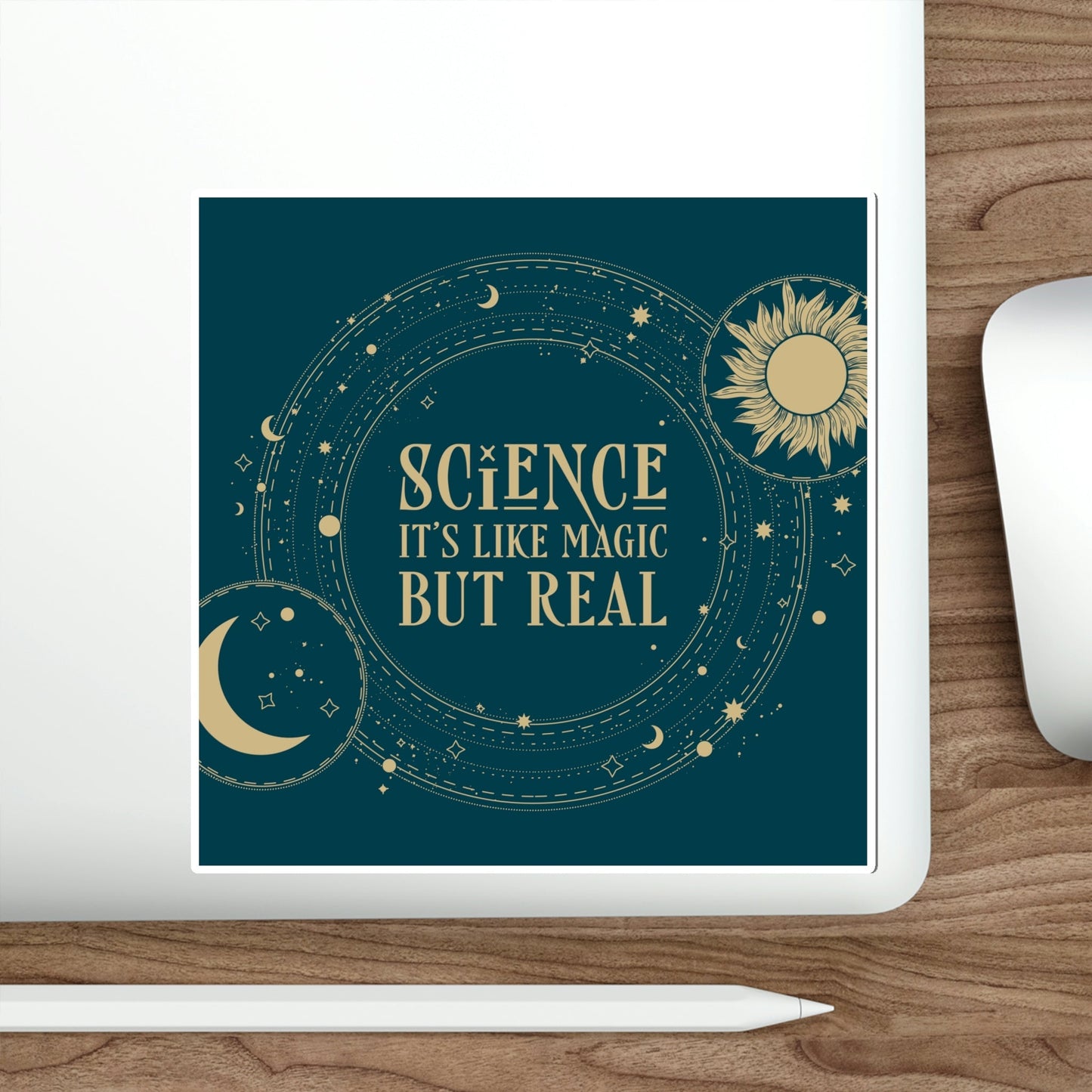 Science It's Like Magic But Real Quotes Humor Die-Cut Sticker Ichaku [Perfect Gifts Selection]