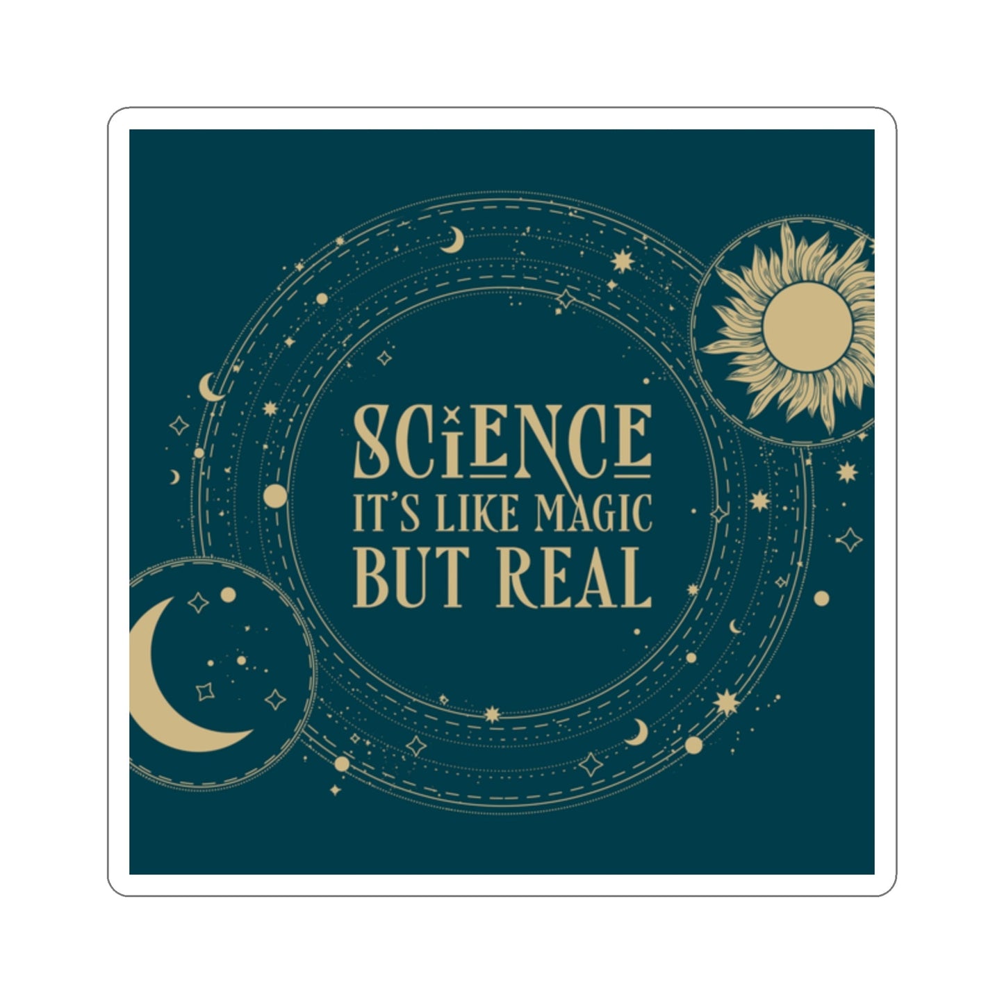 Science It's Like Magic But Real Quotes Humor Die-Cut Sticker Ichaku [Perfect Gifts Selection]