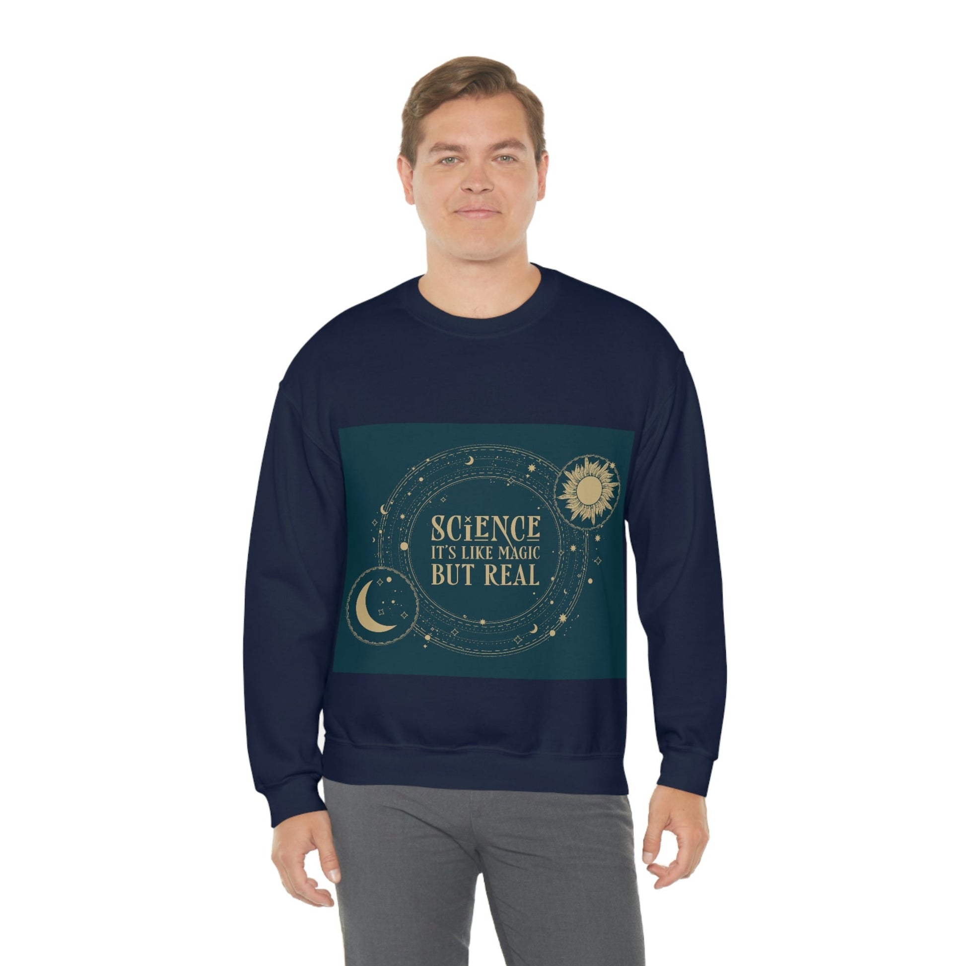 Science It's Like Magic But Real Quotes Humor Unisex Heavy Blend™ Crewneck Sweatshirt Ichaku [Perfect Gifts Selection]