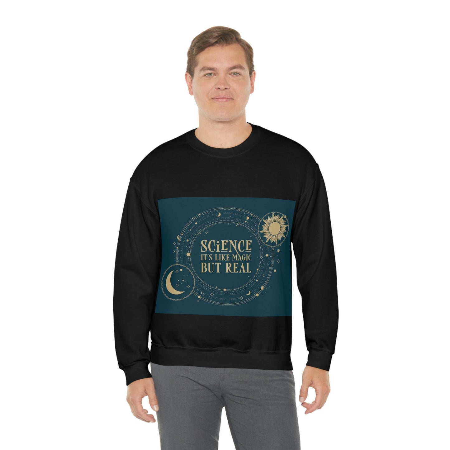 Science It's Like Magic But Real Quotes Humor Unisex Heavy Blend™ Crewneck Sweatshirt Ichaku [Perfect Gifts Selection]