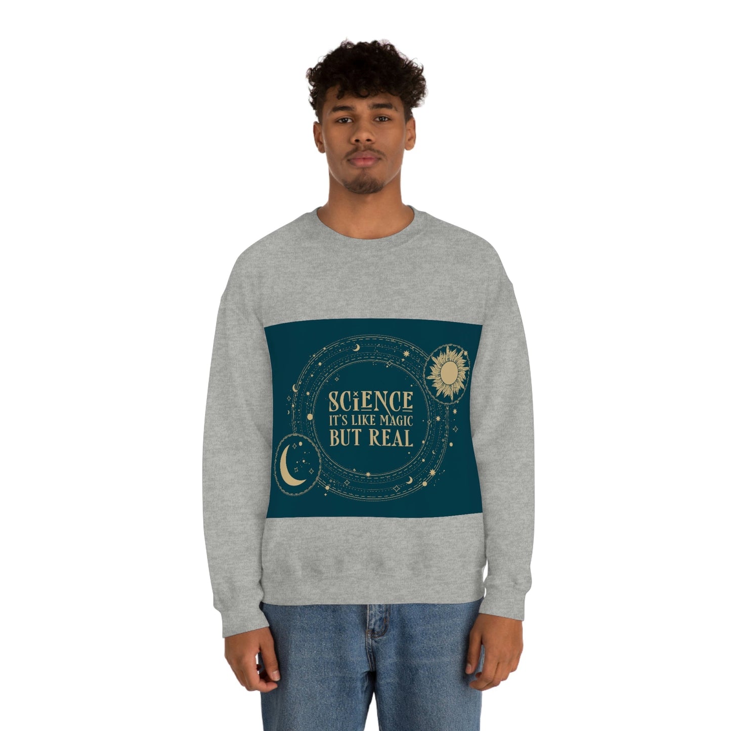 Science It's Like Magic But Real Quotes Humor Unisex Heavy Blend™ Crewneck Sweatshirt Ichaku [Perfect Gifts Selection]