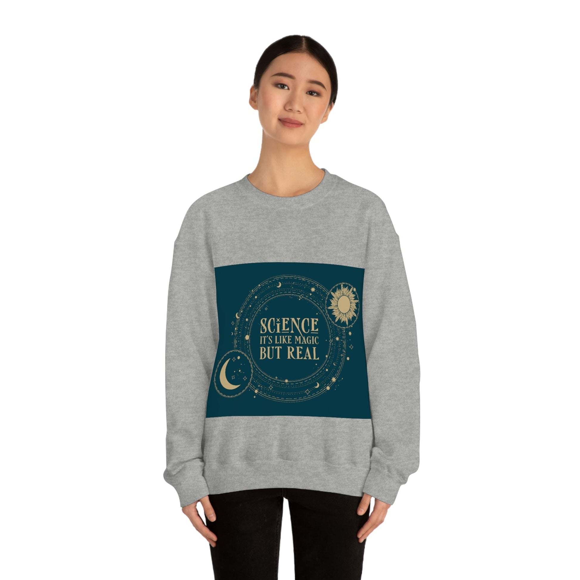 Science It's Like Magic But Real Quotes Humor Unisex Heavy Blend™ Crewneck Sweatshirt Ichaku [Perfect Gifts Selection]