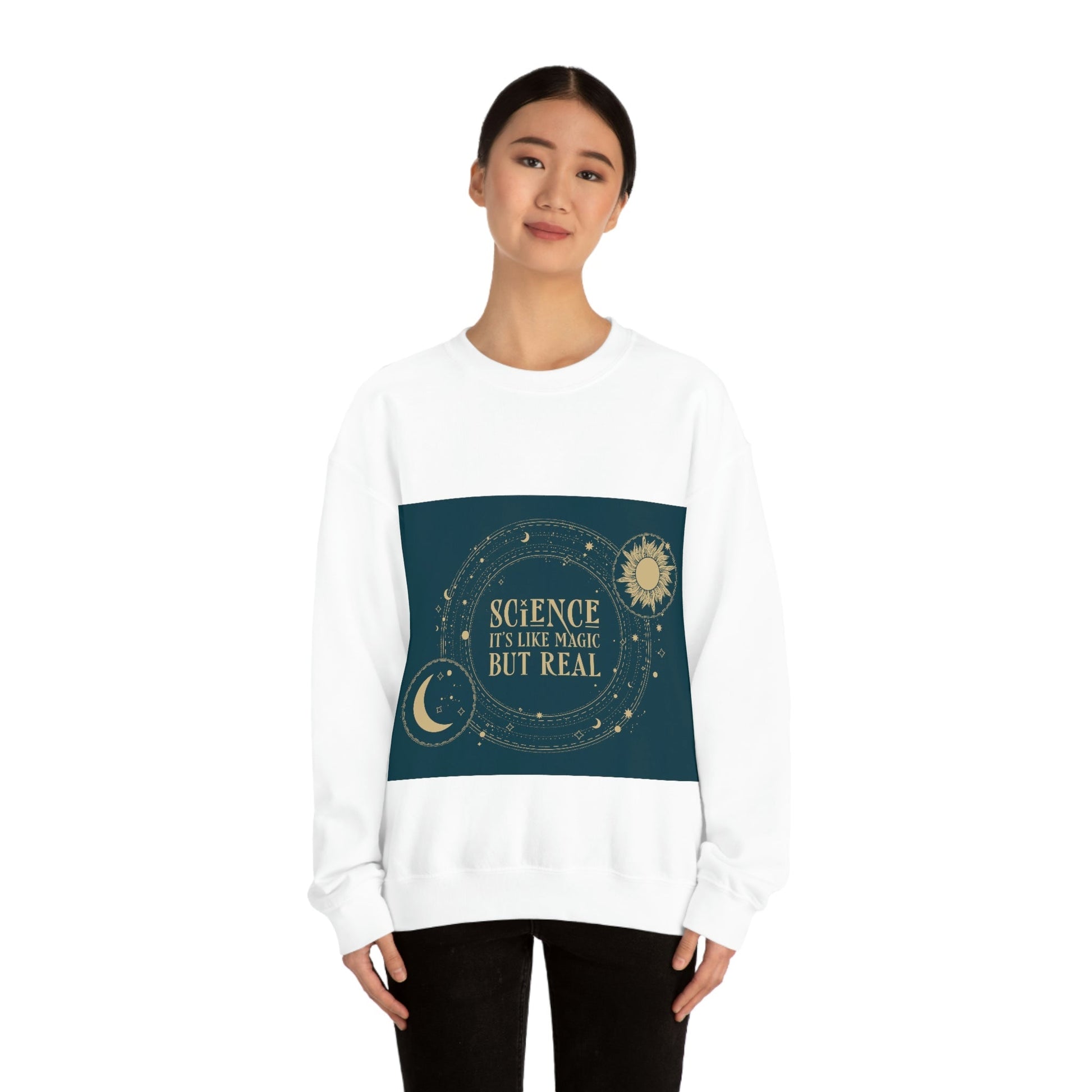 Science It's Like Magic But Real Quotes Humor Unisex Heavy Blend™ Crewneck Sweatshirt Ichaku [Perfect Gifts Selection]