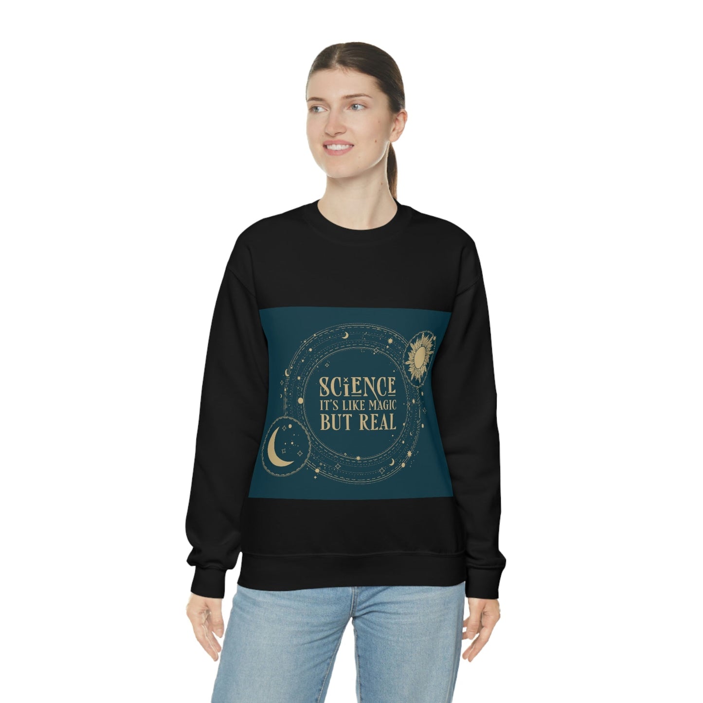 Science It's Like Magic But Real Quotes Humor Unisex Heavy Blend™ Crewneck Sweatshirt Ichaku [Perfect Gifts Selection]