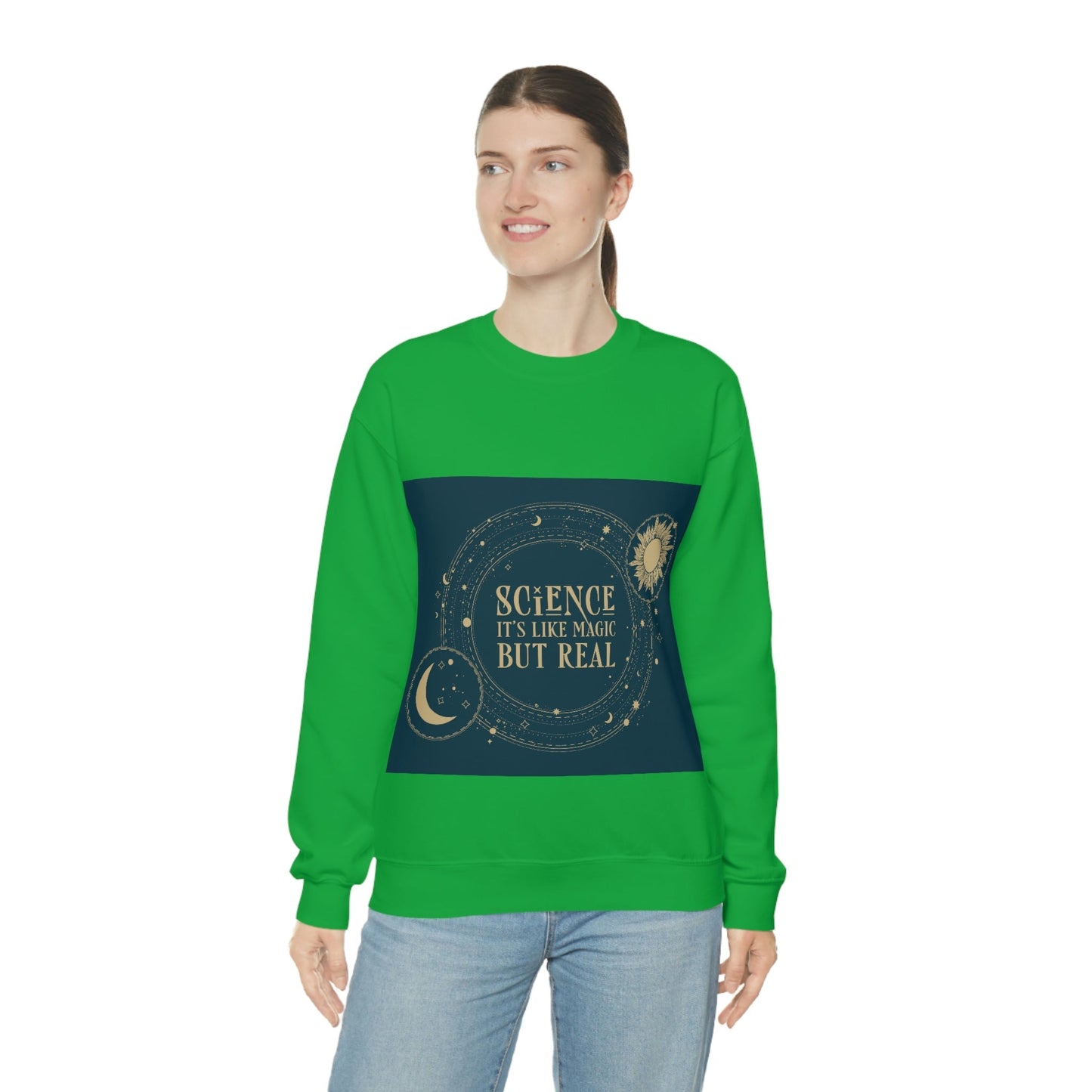 Science It's Like Magic But Real Quotes Humor Unisex Heavy Blend™ Crewneck Sweatshirt Ichaku [Perfect Gifts Selection]