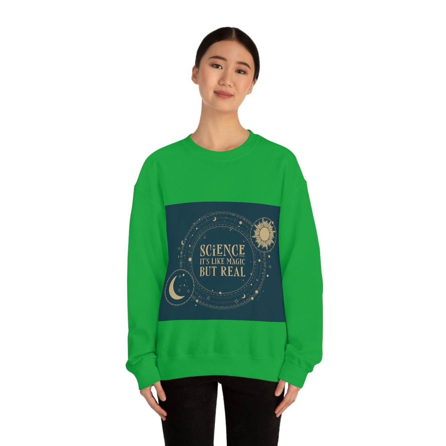 Science It's Like Magic But Real Quotes Humor Unisex Heavy Blend™ Crewneck Sweatshirt Ichaku [Perfect Gifts Selection]