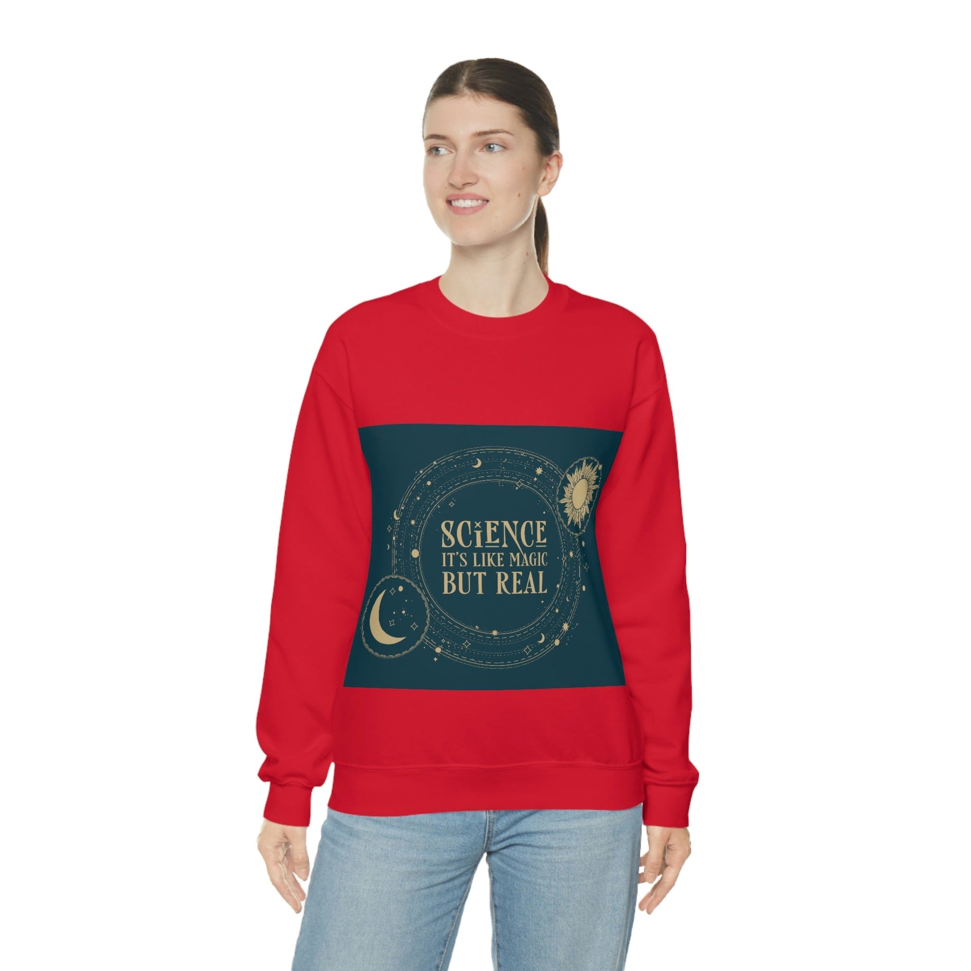 Science It's Like Magic But Real Quotes Humor Unisex Heavy Blend™ Crewneck Sweatshirt Ichaku [Perfect Gifts Selection]