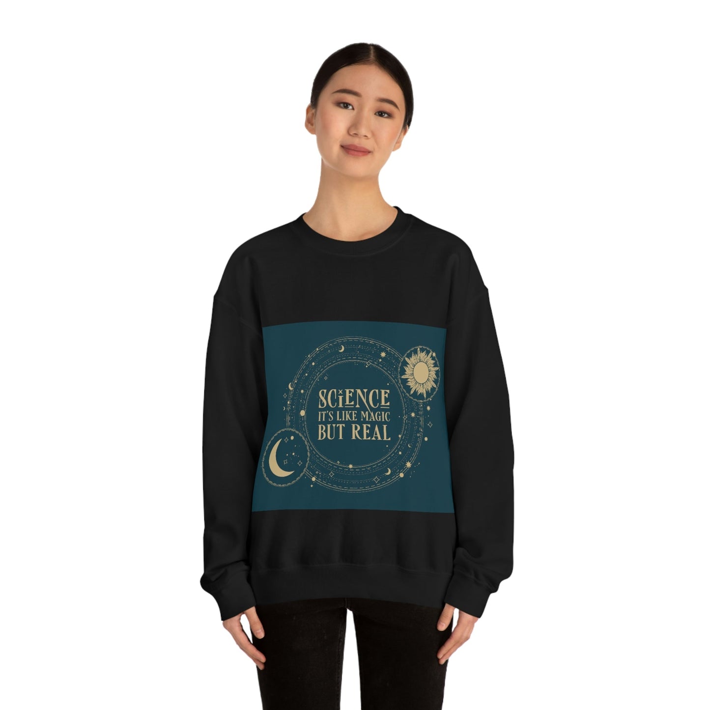 Science It's Like Magic But Real Quotes Humor Unisex Heavy Blend™ Crewneck Sweatshirt Ichaku [Perfect Gifts Selection]