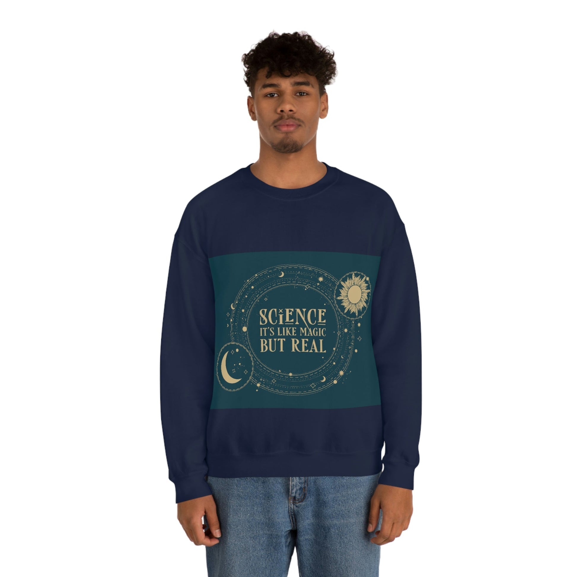 Science It's Like Magic But Real Quotes Humor Unisex Heavy Blend™ Crewneck Sweatshirt Ichaku [Perfect Gifts Selection]