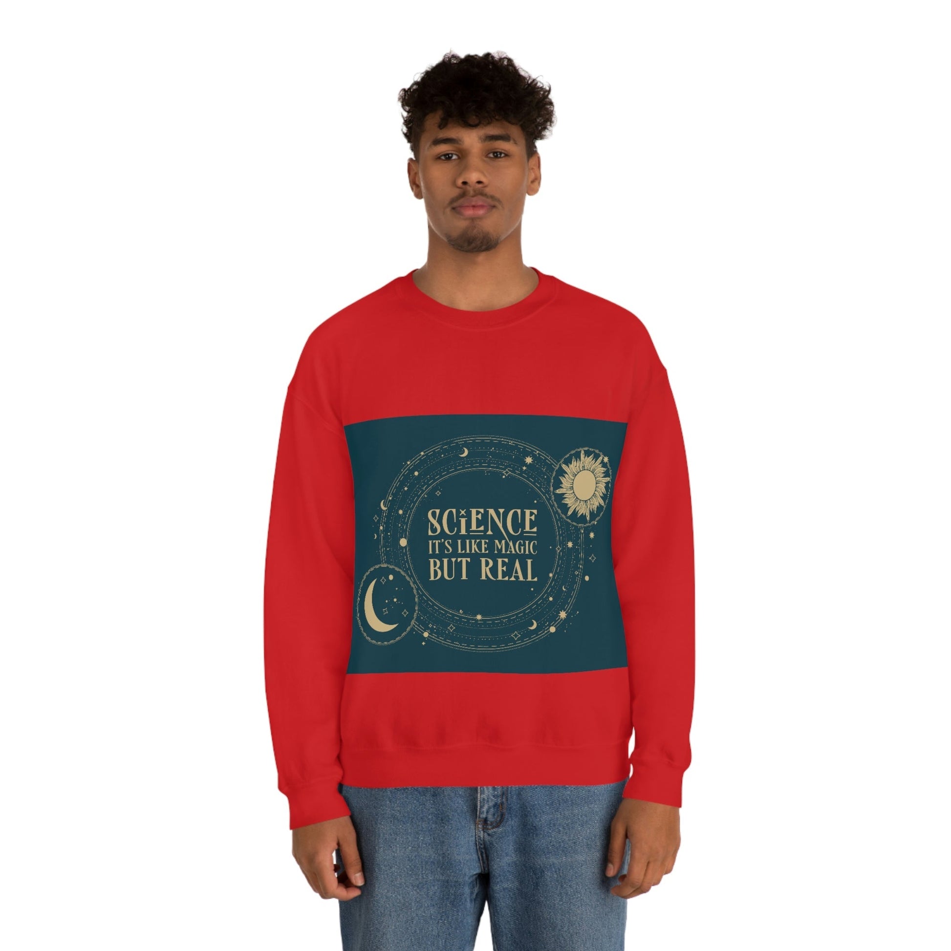 Science It's Like Magic But Real Quotes Humor Unisex Heavy Blend™ Crewneck Sweatshirt Ichaku [Perfect Gifts Selection]