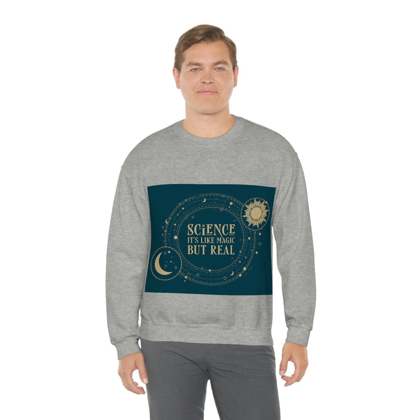 Science It's Like Magic But Real Quotes Humor Unisex Heavy Blend™ Crewneck Sweatshirt Ichaku [Perfect Gifts Selection]