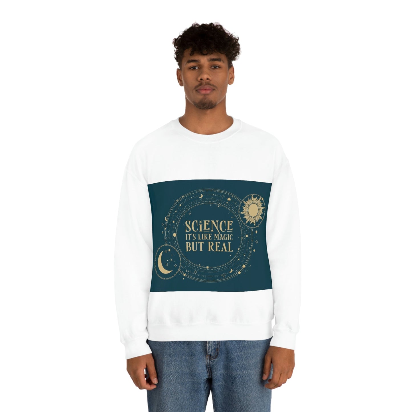 Science It's Like Magic But Real Quotes Humor Unisex Heavy Blend™ Crewneck Sweatshirt Ichaku [Perfect Gifts Selection]