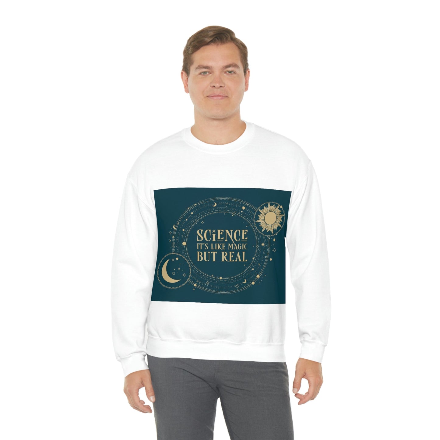 Science It's Like Magic But Real Quotes Humor Unisex Heavy Blend™ Crewneck Sweatshirt Ichaku [Perfect Gifts Selection]