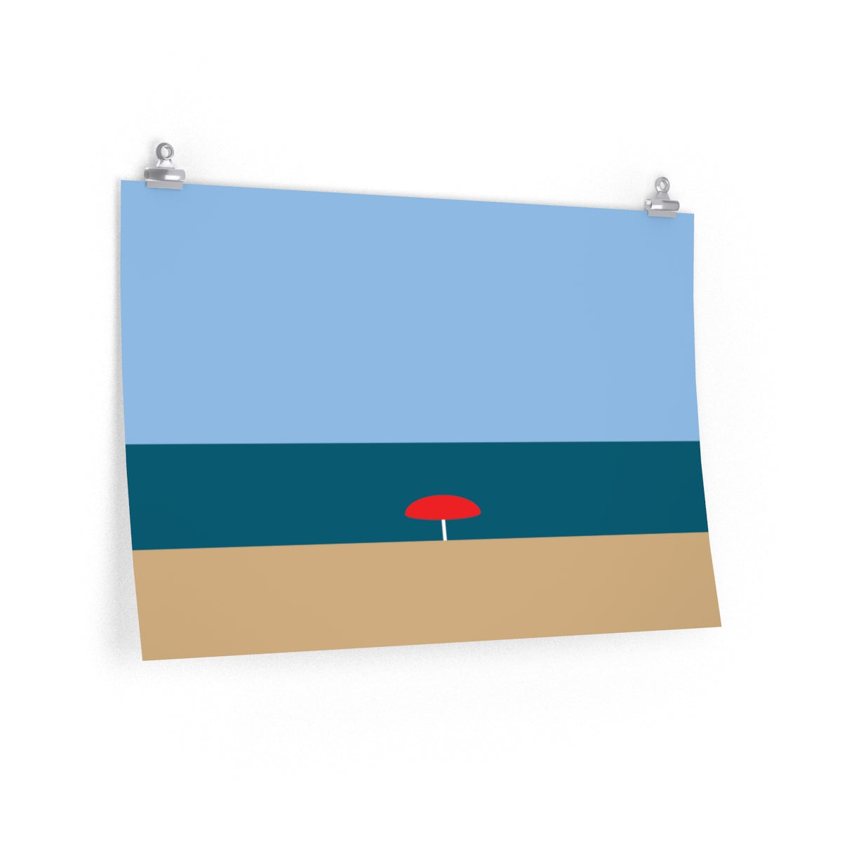Sea View Beach Sand Landscape Minimalist Abstract Art Premium Matte Horizontal Posters Ichaku [Perfect Gifts Selection]