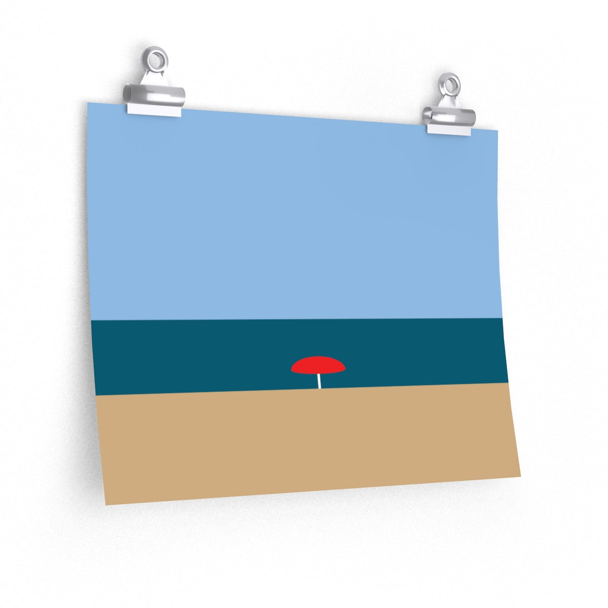Sea View Beach Sand Landscape Minimalist Abstract Art Premium Matte Horizontal Posters Ichaku [Perfect Gifts Selection]