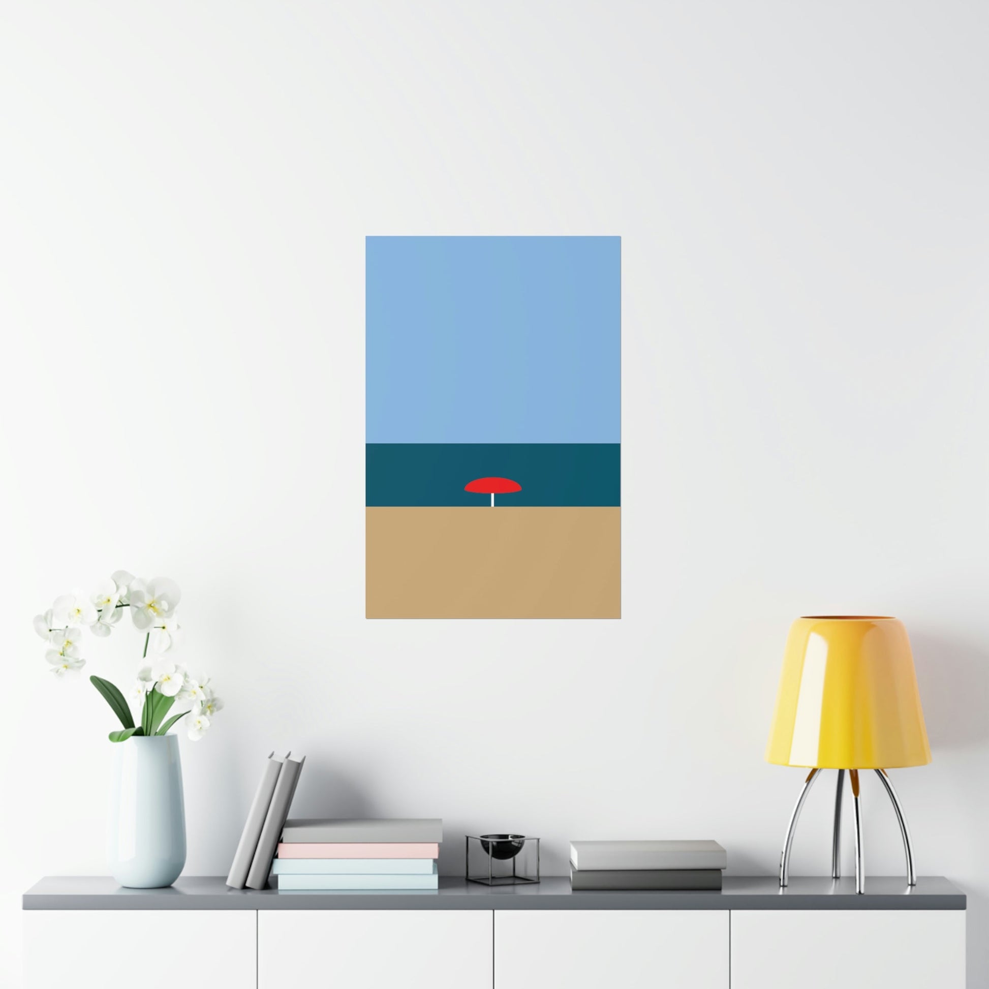 Sea View Beach Sand Landscape Minimalist Abstract Art Premium Matte Vertical Posters Ichaku [Perfect Gifts Selection]