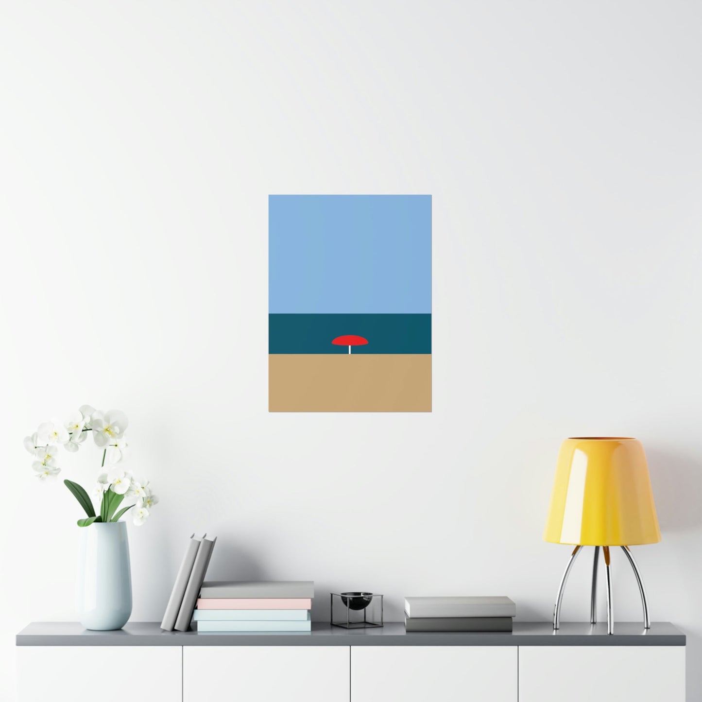 Sea View Beach Sand Landscape Minimalist Abstract Art Premium Matte Vertical Posters Ichaku [Perfect Gifts Selection]