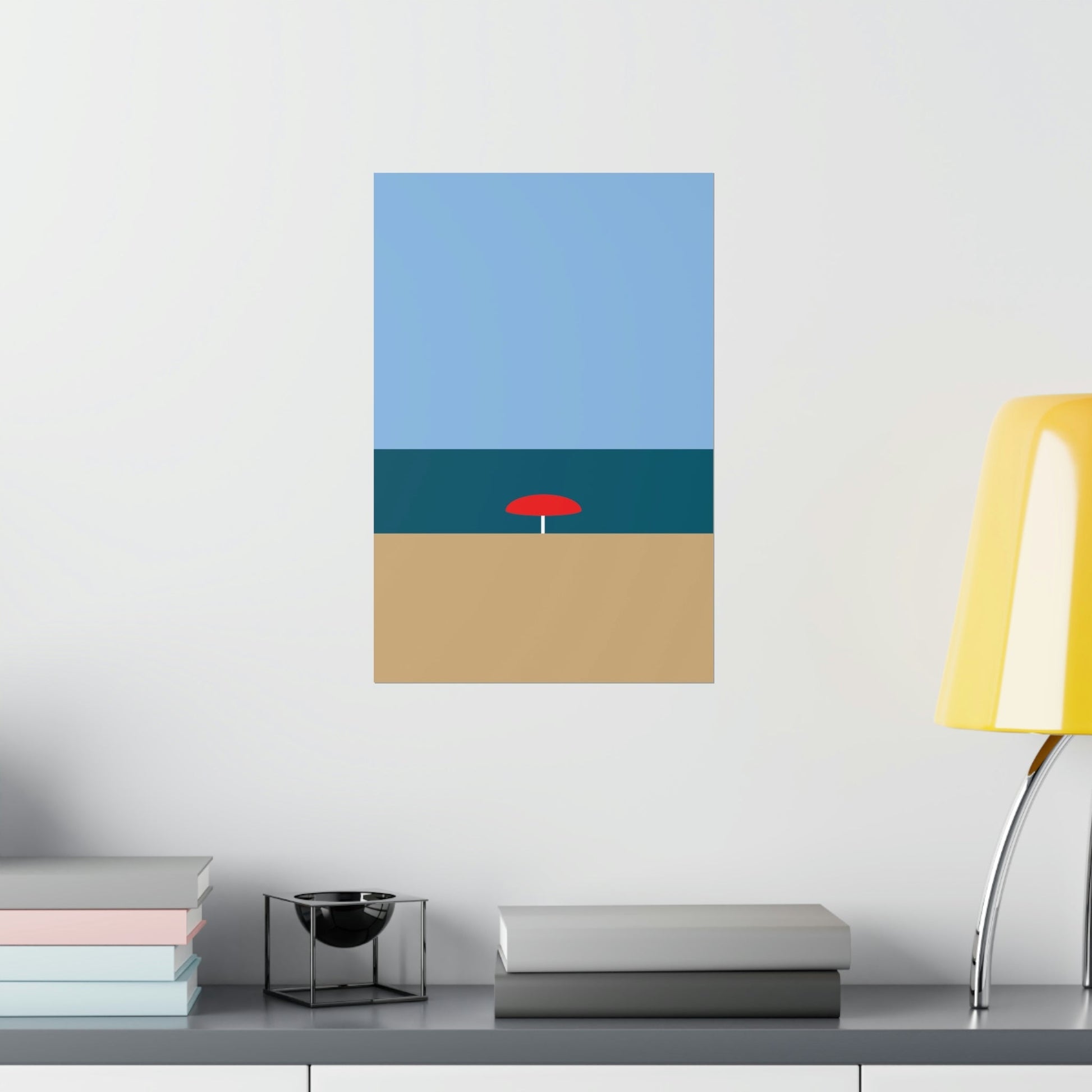 Sea View Beach Sand Landscape Minimalist Abstract Art Premium Matte Vertical Posters Ichaku [Perfect Gifts Selection]