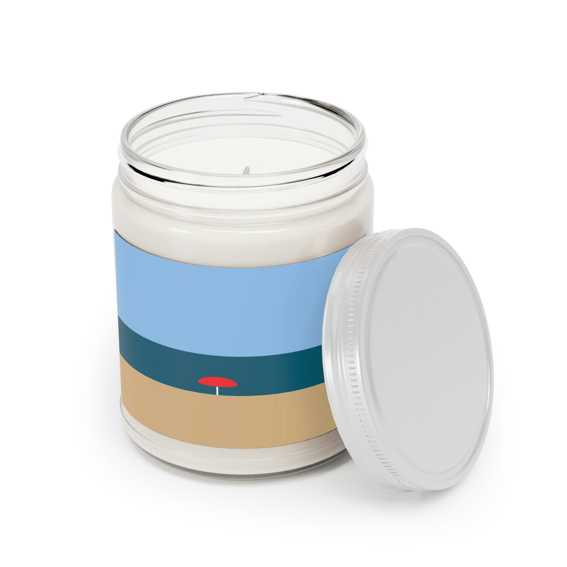 Sea View Beach Sand Landscape Minimalist Abstract Art Scented Candle Up to 60hSoy Wax 9oz Ichaku [Perfect Gifts Selection]