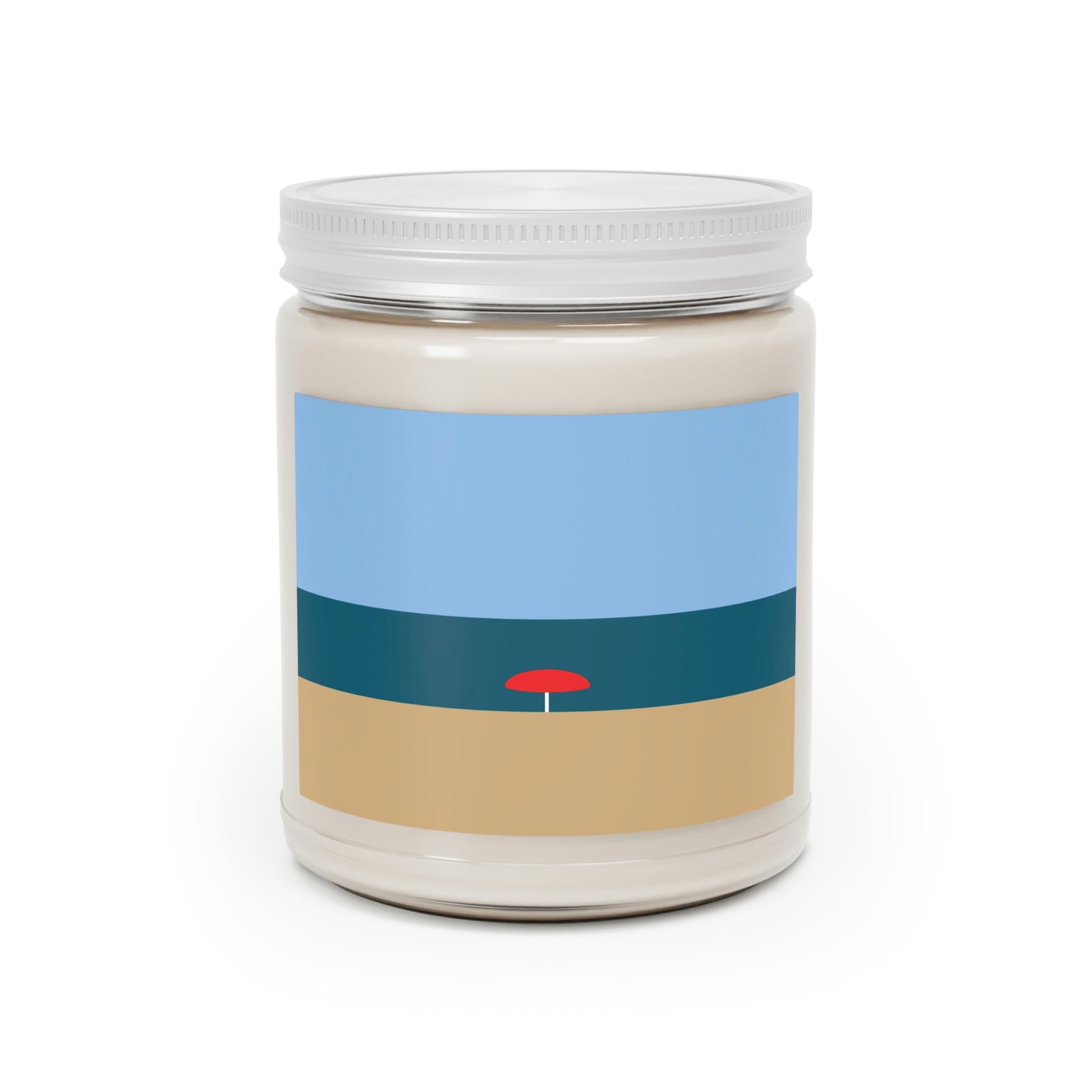 Sea View Beach Sand Landscape Minimalist Abstract Art Scented Candle Up to 60hSoy Wax 9oz Ichaku [Perfect Gifts Selection]
