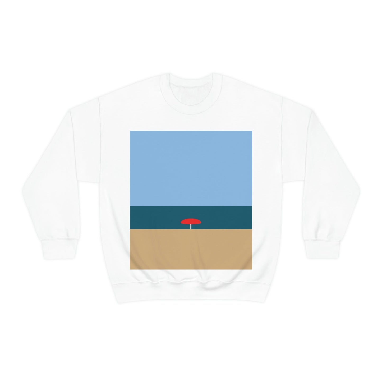 Sea View Beach Sand Landscape Minimalist Abstract Art Unisex Heavy Blend™ Crewneck Sweatshirt Ichaku [Perfect Gifts Selection]