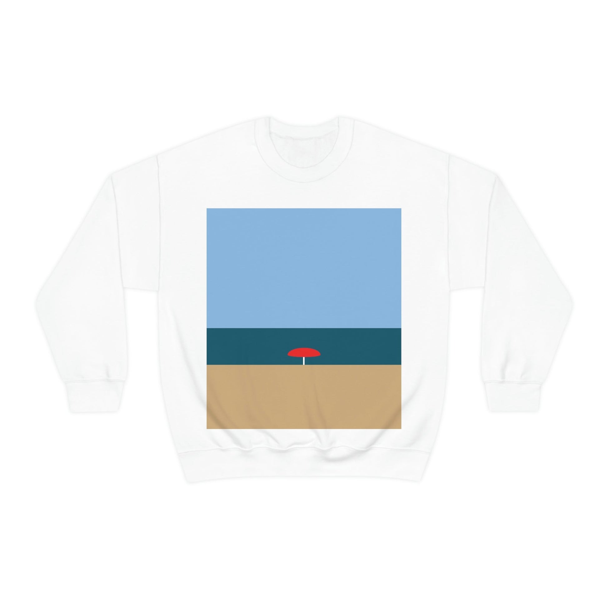 Sea View Beach Sand Landscape Minimalist Abstract Art Unisex Heavy Blend™ Crewneck Sweatshirt Ichaku [Perfect Gifts Selection]