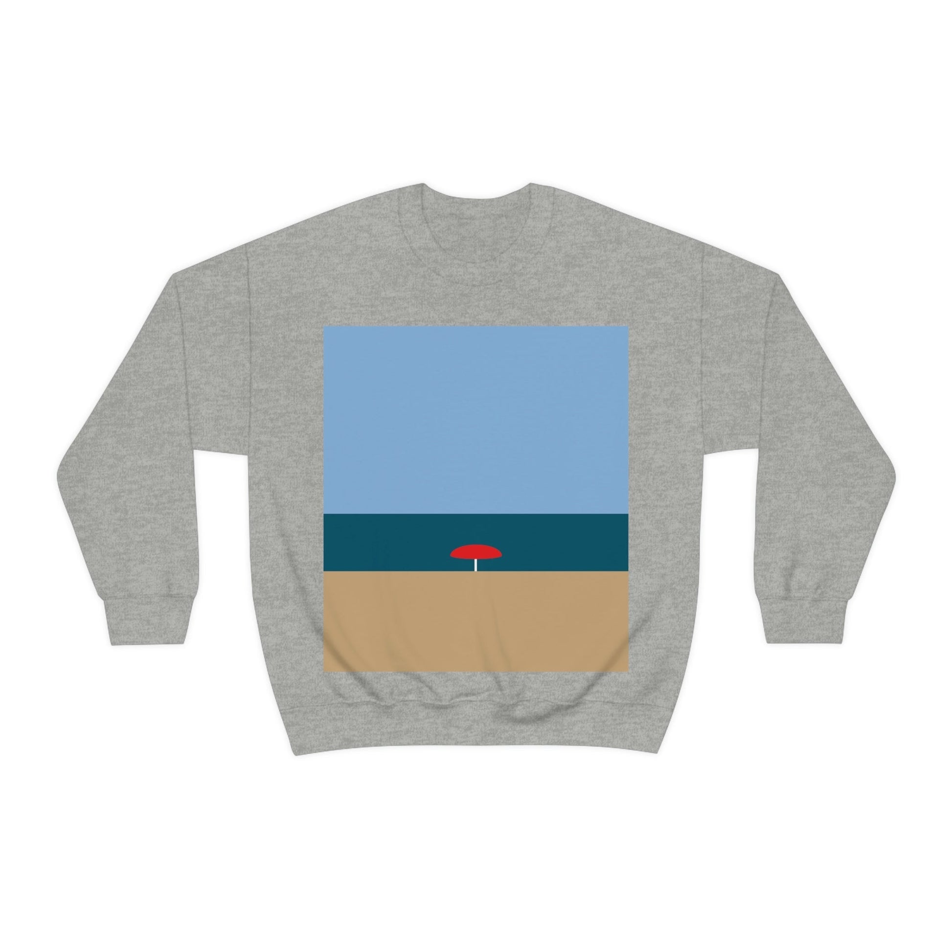 Sea View Beach Sand Landscape Minimalist Abstract Art Unisex Heavy Blend™ Crewneck Sweatshirt Ichaku [Perfect Gifts Selection]